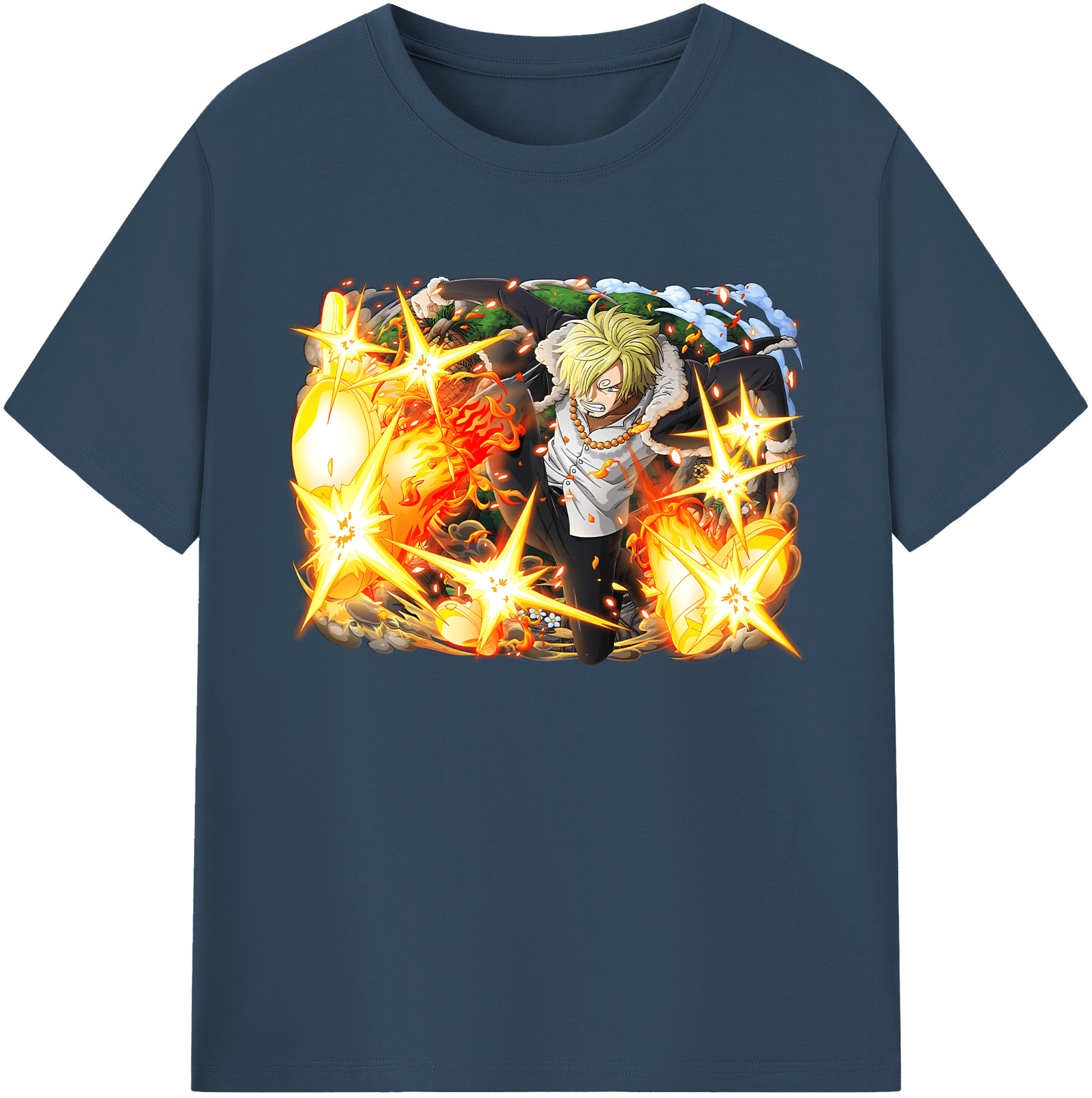 （画像用） ワンピース サンジ ONE PIECE Sanji 綿100％ メンズ半袖Tシャツ｜肌触りやわらか＆通気性