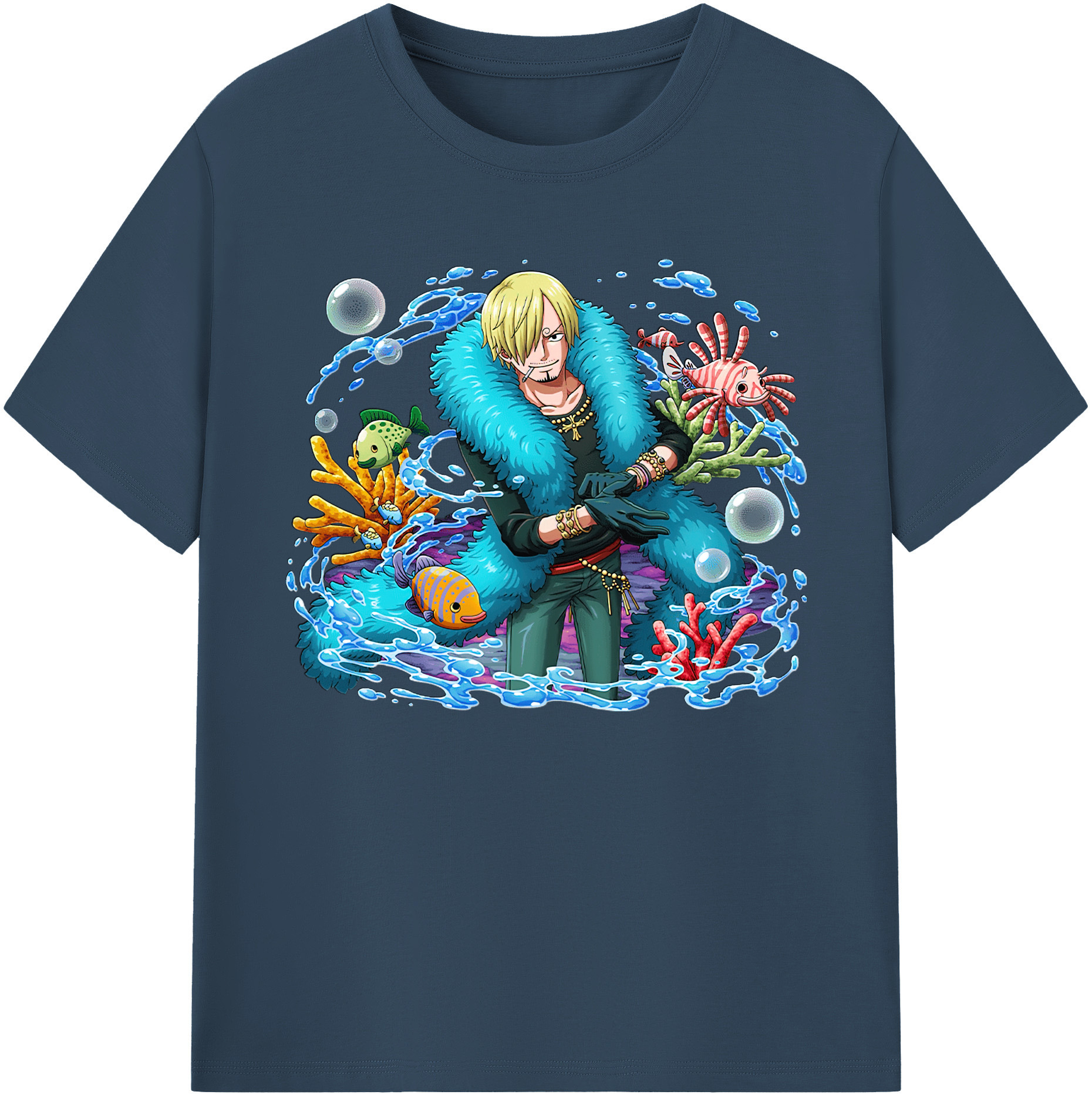 （画像用） ワンピース サンジ ONE PIECE Sanji 綿100％ メンズ半袖Tシャツ｜肌触りやわらか＆通気性