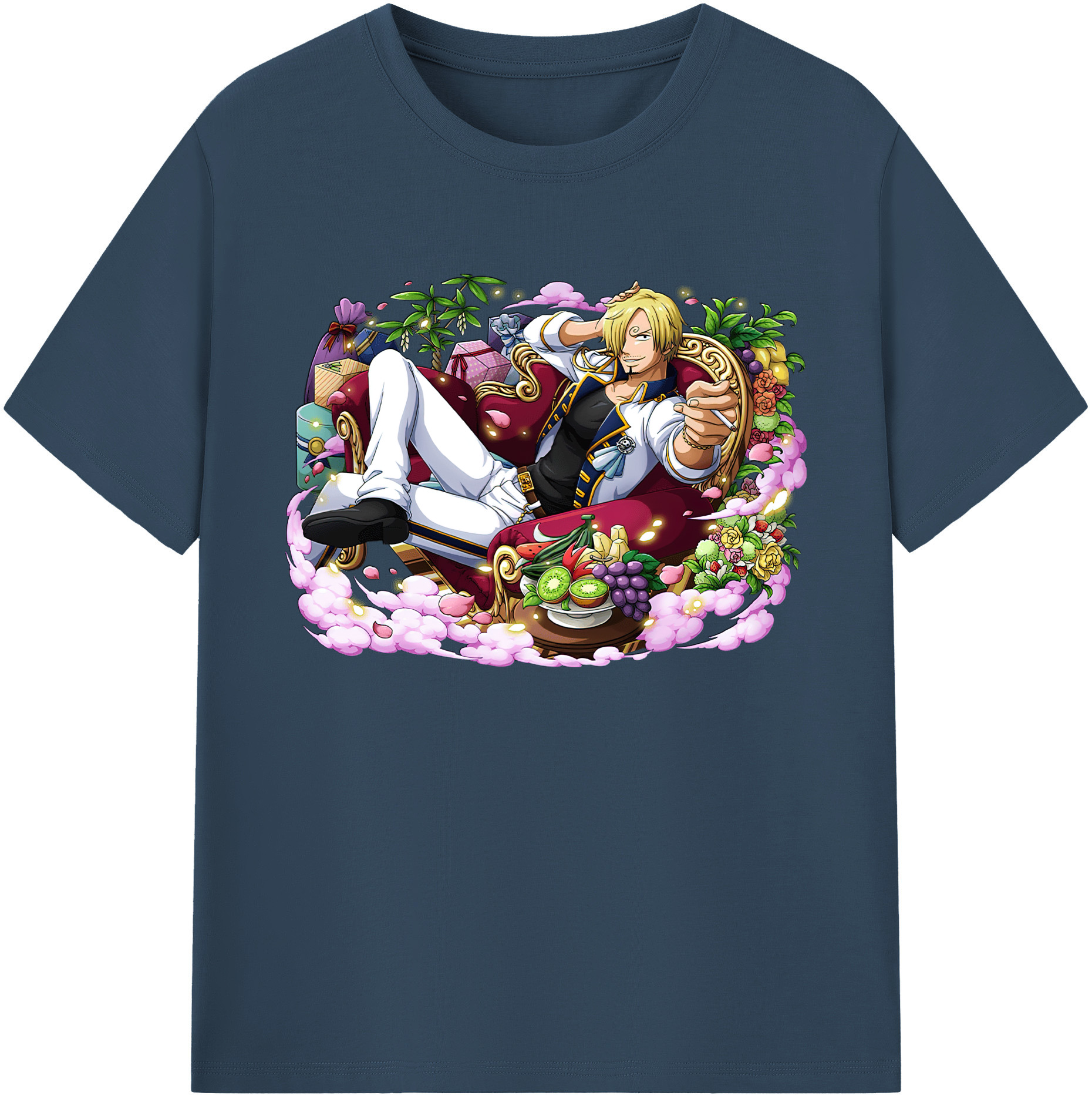 （画像用） ワンピース サンジ ONE PIECE Sanji 綿100％ メンズ半袖Tシャツ｜肌触りやわらか＆通気性
