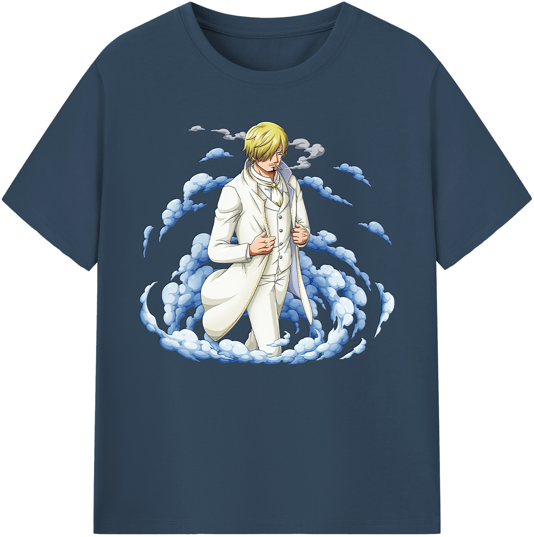 （画像用） ワンピース サンジ ONE PIECE Sanji 綿100％ メンズ半袖Tシャツ｜肌触りやわらか＆通気性