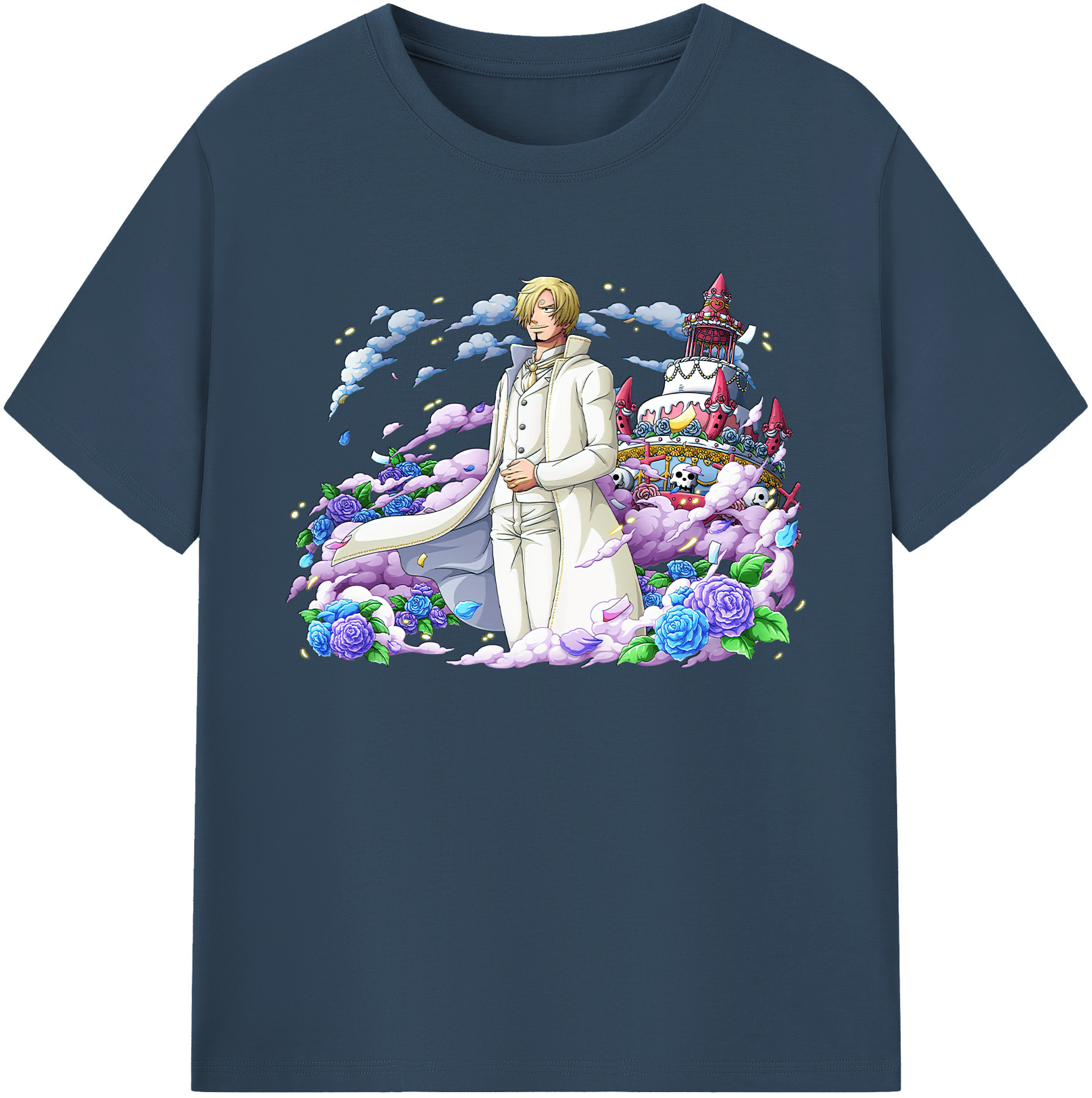 （画像用） ワンピース サンジ ONE PIECE Sanji 綿100％ メンズ半袖Tシャツ｜肌触りやわらか＆通気性