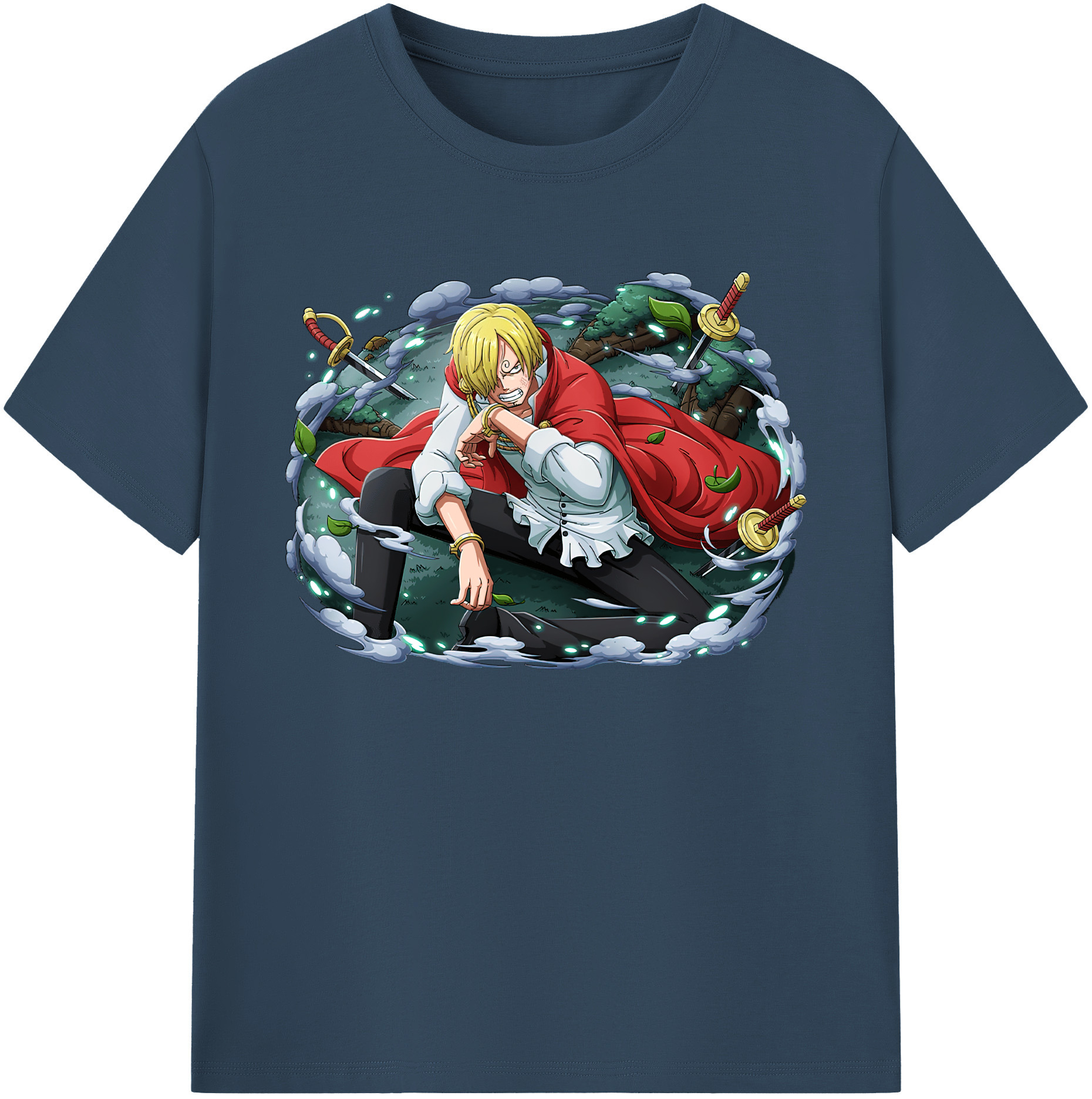 （画像用） ワンピース サンジ ONE PIECE Sanji 綿100％ メンズ半袖Tシャツ｜肌触りやわらか＆通気性