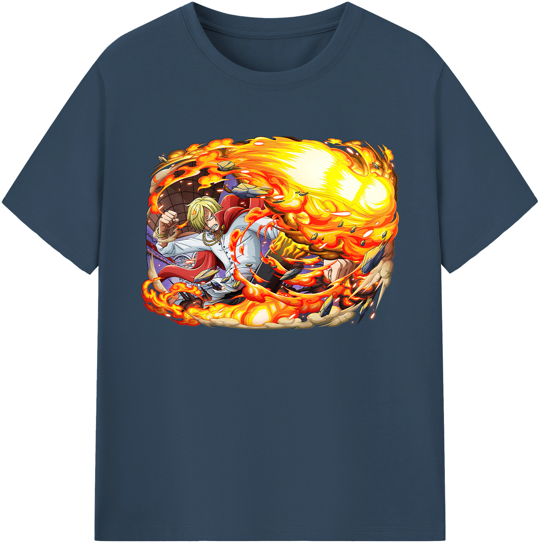 （画像用） ワンピース サンジ ONE PIECE Sanji 綿100％ メンズ半袖Tシャツ｜肌触りやわらか＆通気性