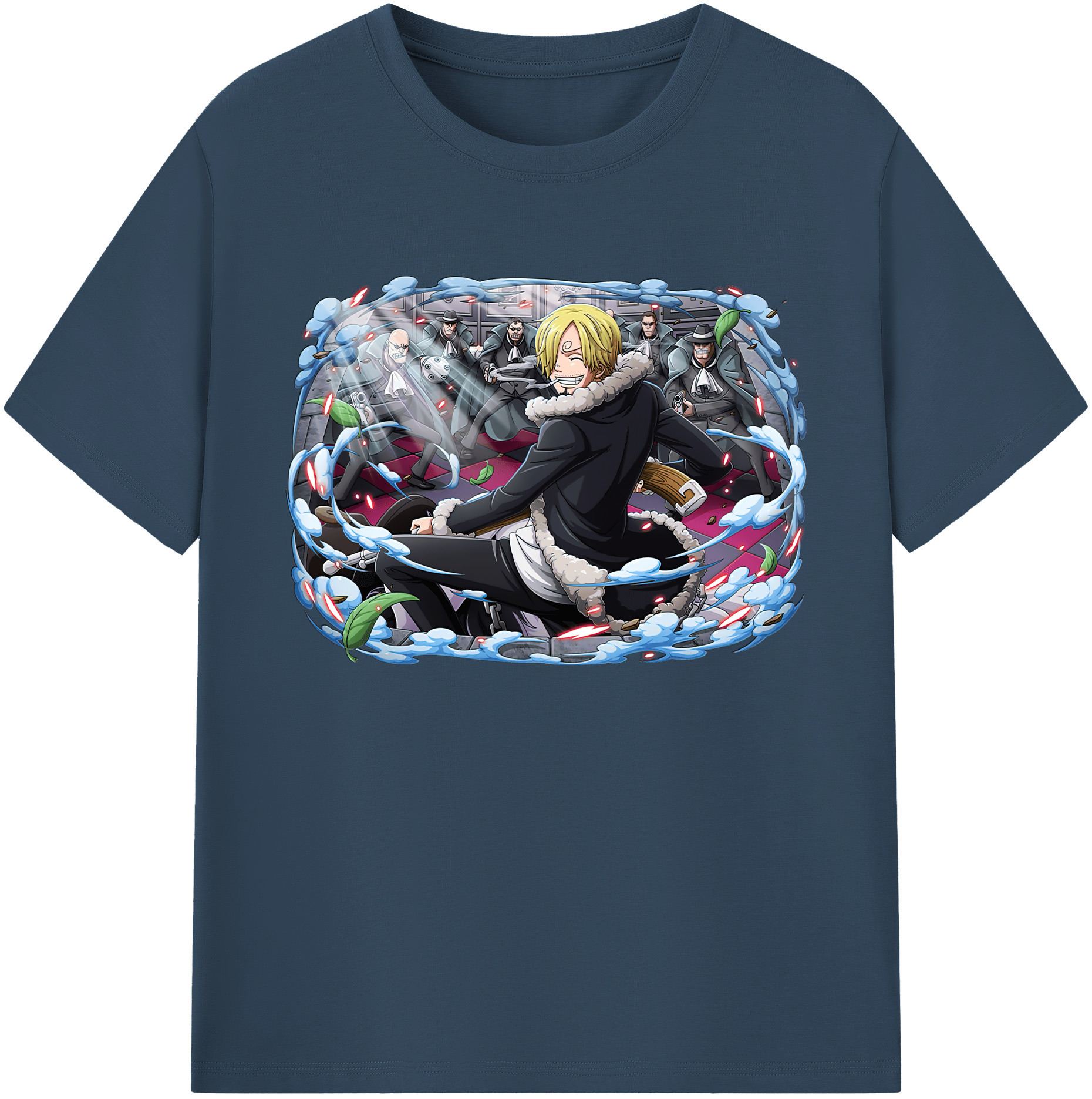 （画像用） ワンピース サンジ ONE PIECE Sanji 綿100％ メンズ半袖Tシャツ｜肌触りやわらか＆通気性