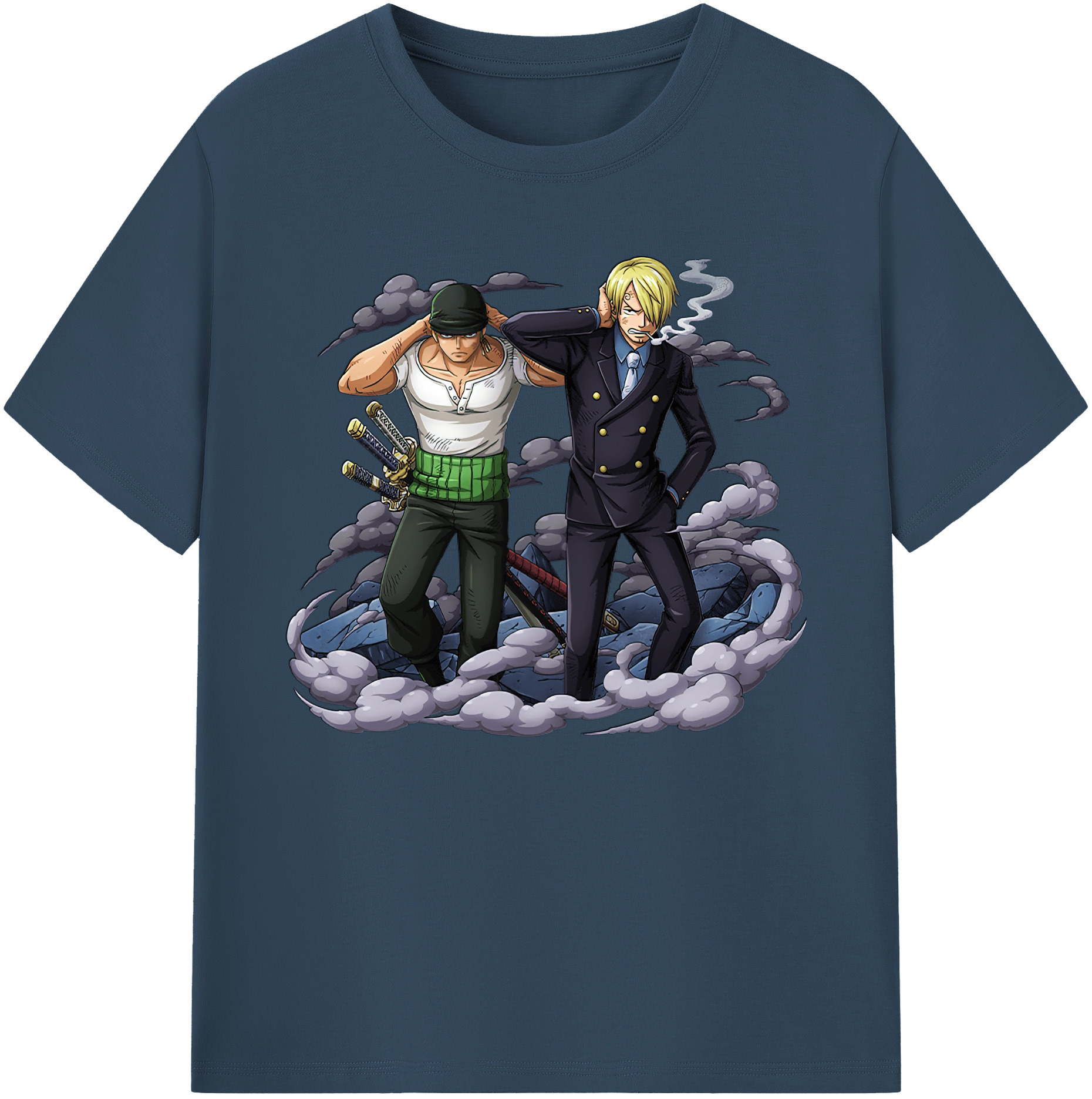 （画像用） ワンピース サンジ ONE PIECE Sanji 綿100％ メンズ半袖Tシャツ｜肌触りやわらか＆通気性