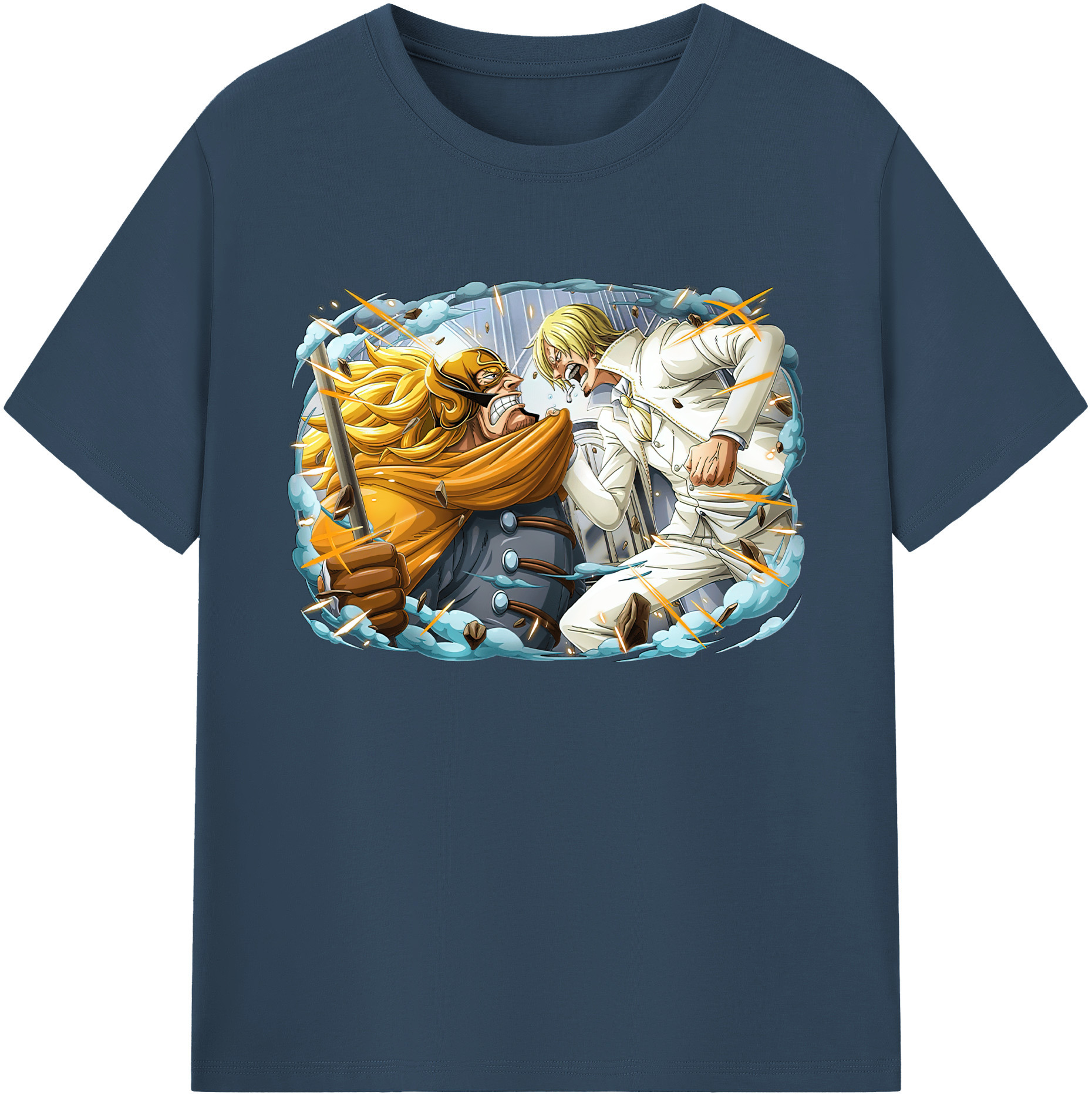 （画像用） ワンピース サンジ ONE PIECE Sanji 綿100％ メンズ半袖Tシャツ｜肌触りやわらか＆通気性