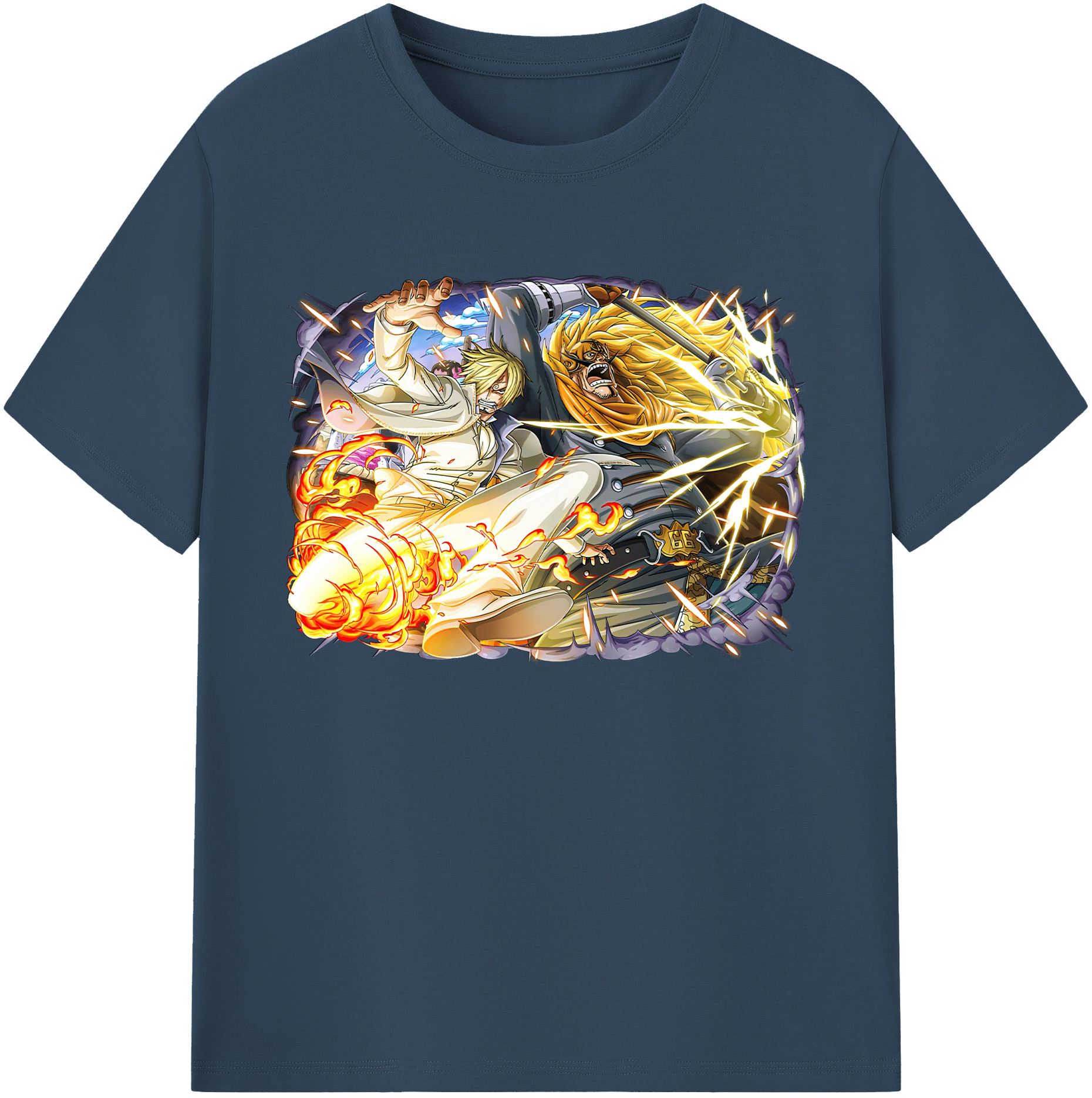 （画像用） ワンピース サンジ ONE PIECE Sanji 綿100％ メンズ半袖Tシャツ｜肌触りやわらか＆通気性