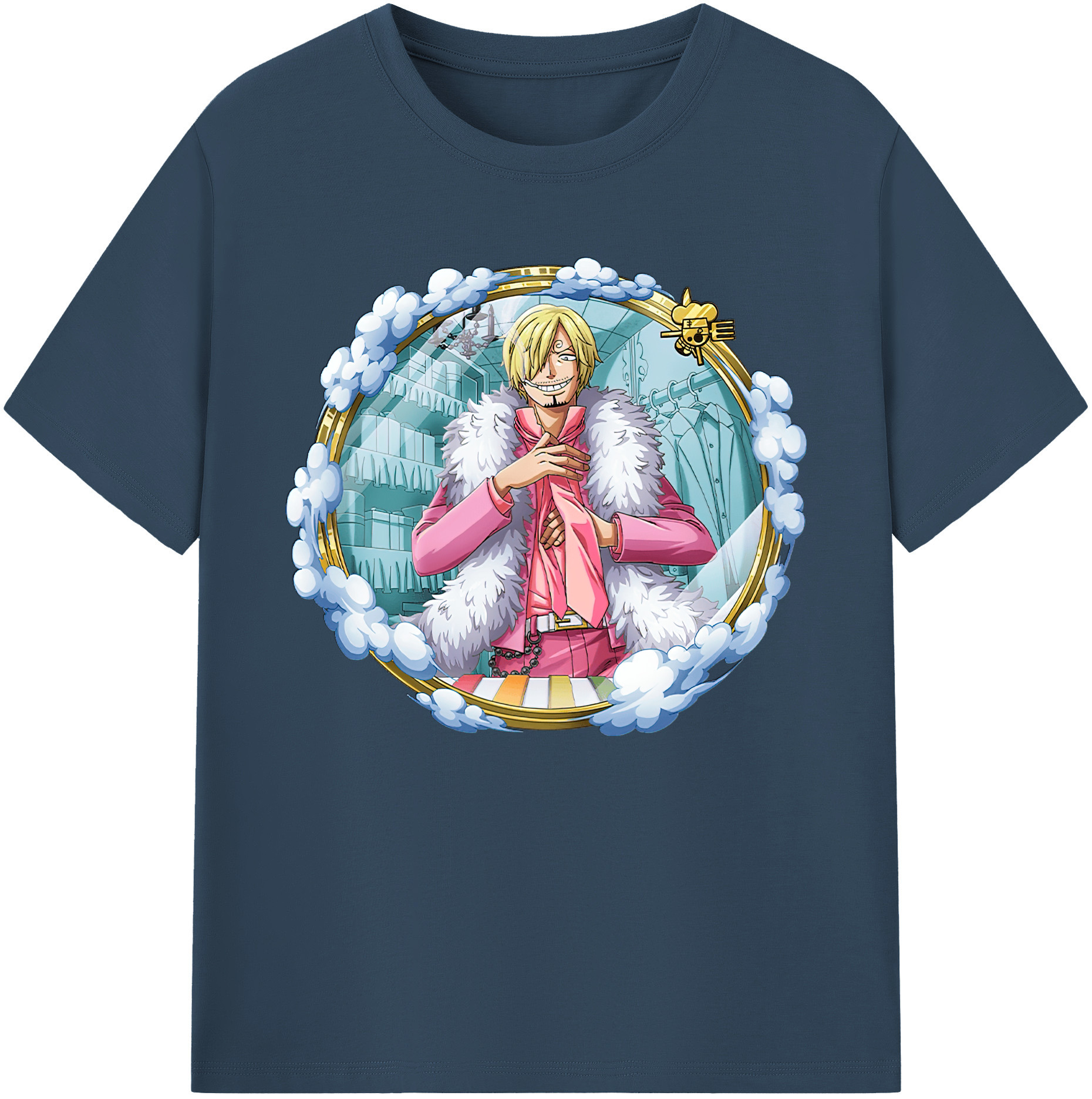 （画像用） ワンピース サンジ ONE PIECE Sanji 綿100％ メンズ半袖Tシャツ｜肌触りやわらか＆通気性
