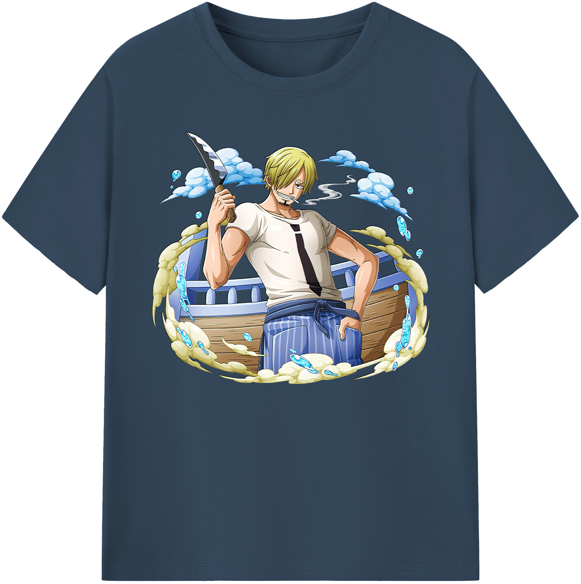 （画像用） ワンピース サンジ ONE PIECE Sanji 綿100％ メンズ半袖Tシャツ｜肌触りやわらか＆通気性