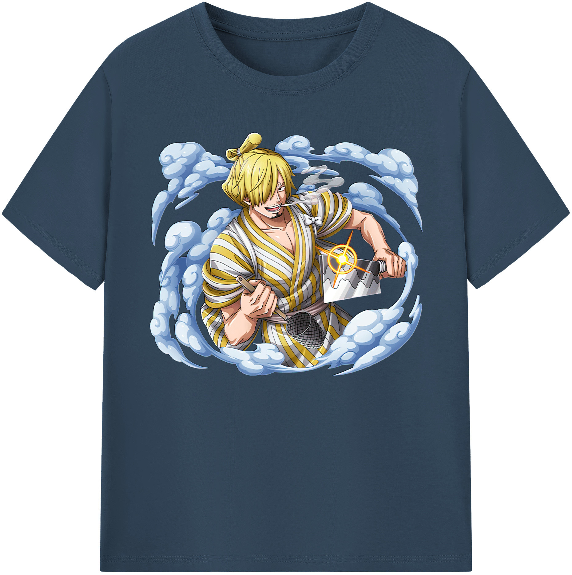（画像用） ワンピース サンジ ONE PIECE Sanji 綿100％ メンズ半袖Tシャツ｜肌触りやわらか＆通気性
