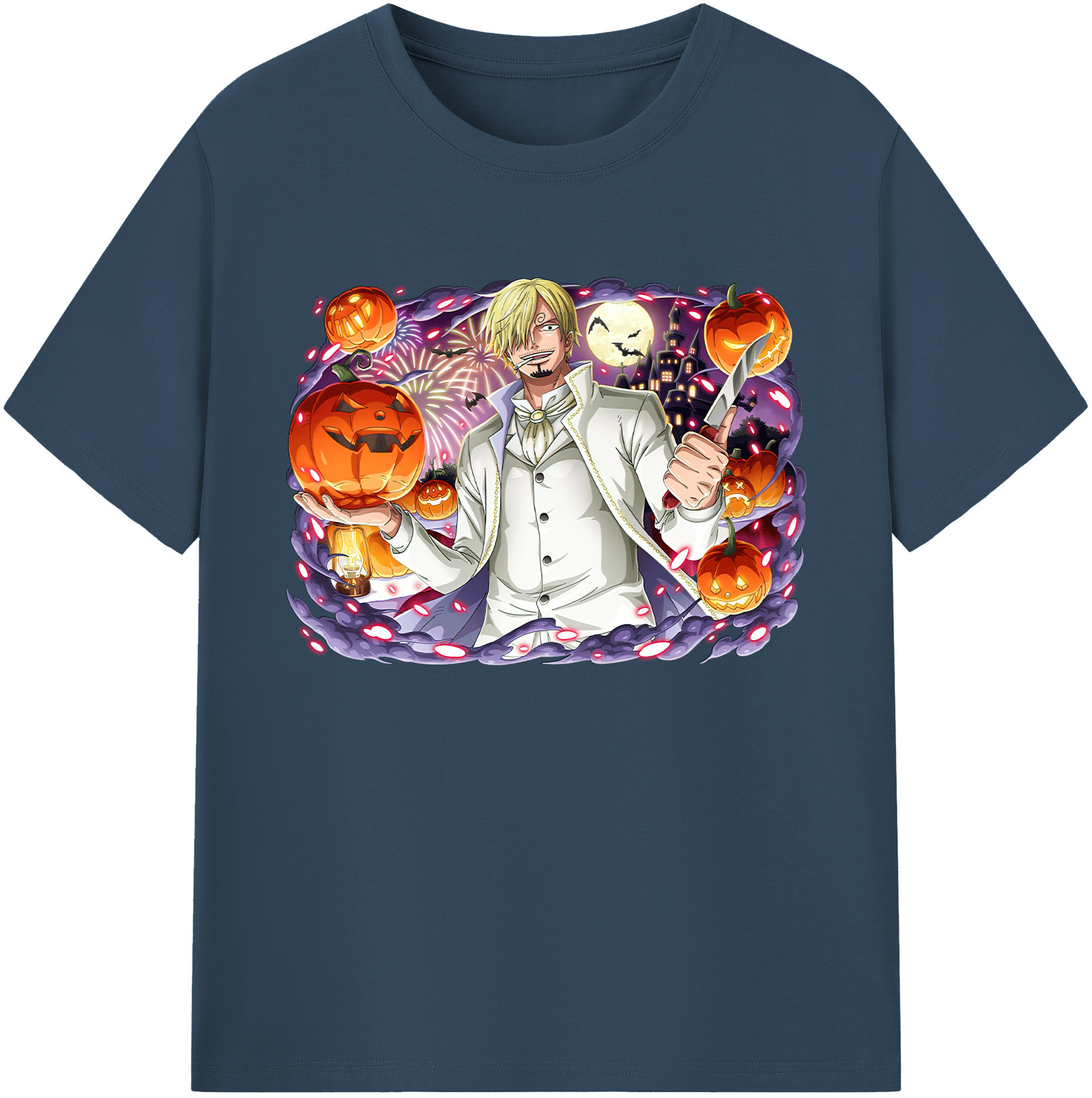 （画像用） ワンピース サンジ ONE PIECE Sanji 綿100％ メンズ半袖Tシャツ｜肌触りやわらか＆通気性