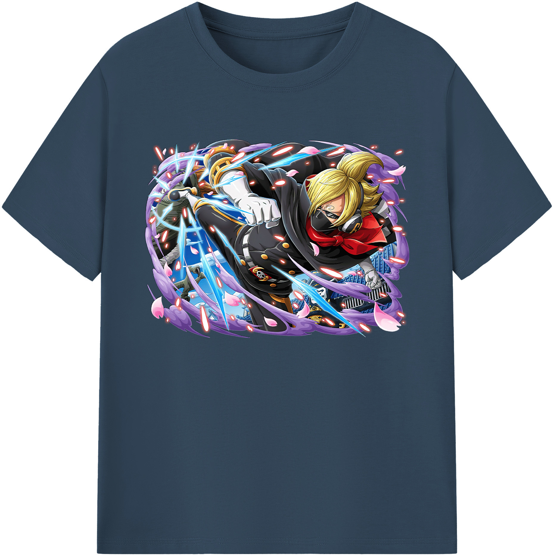 （画像用） ワンピース サンジ ONE PIECE Sanji 綿100％ メンズ半袖Tシャツ｜肌触りやわらか＆通気性