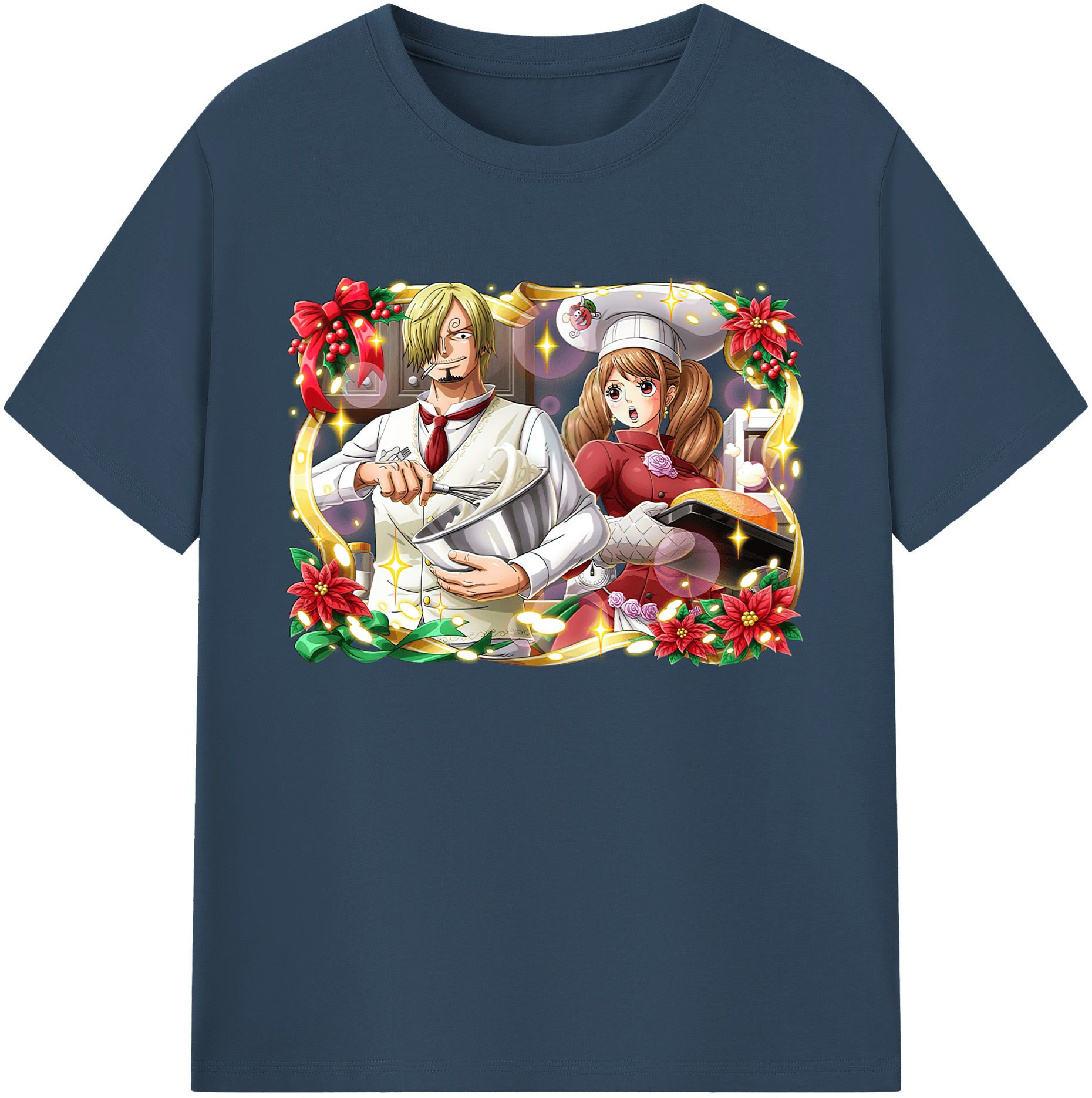 （画像用） ワンピース サンジ ONE PIECE Sanji 綿100％ メンズ半袖Tシャツ｜肌触りやわらか＆通気性