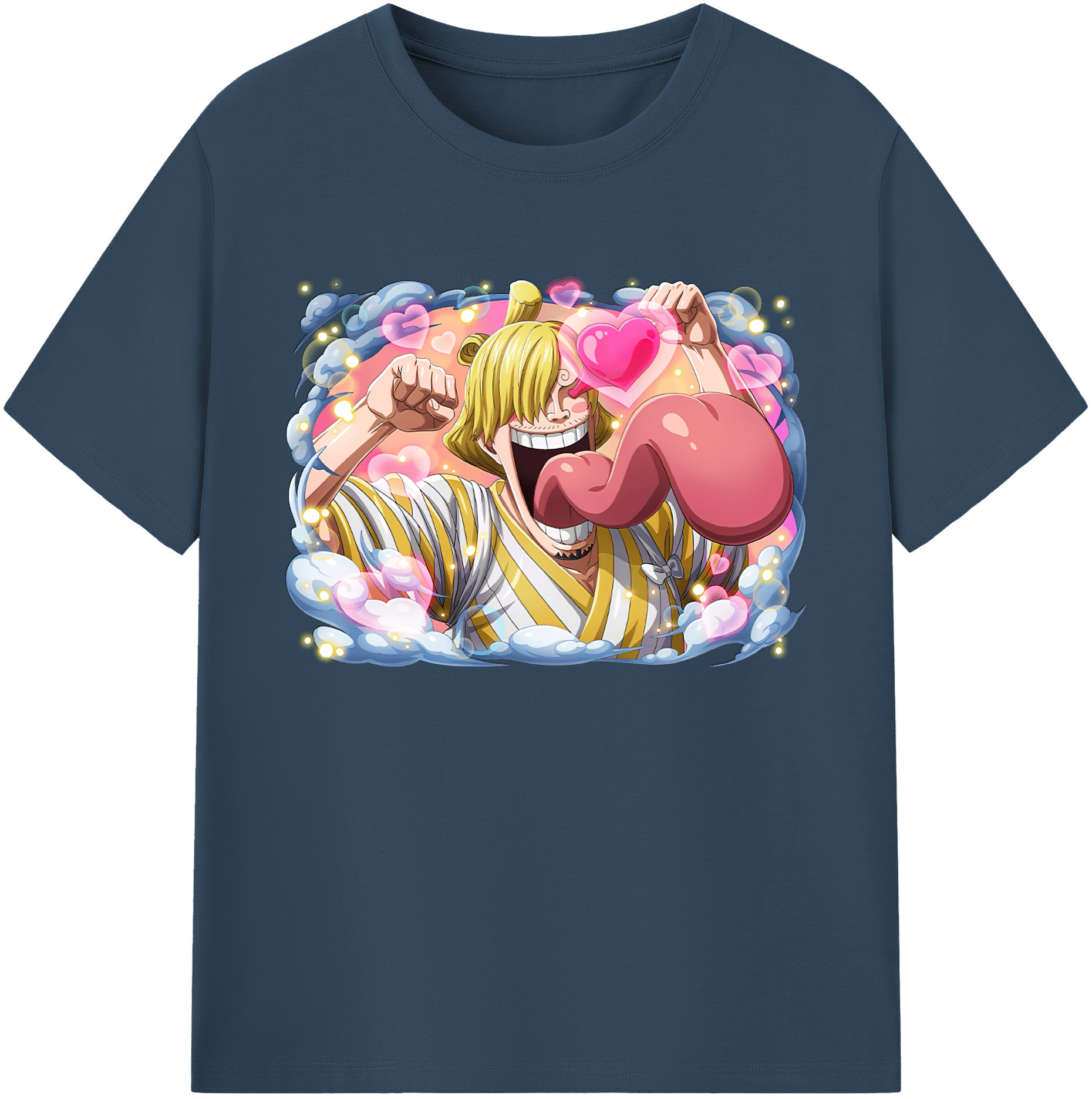 （画像用） ワンピース サンジ ONE PIECE Sanji 綿100％ メンズ半袖Tシャツ｜肌触りやわらか＆通気性