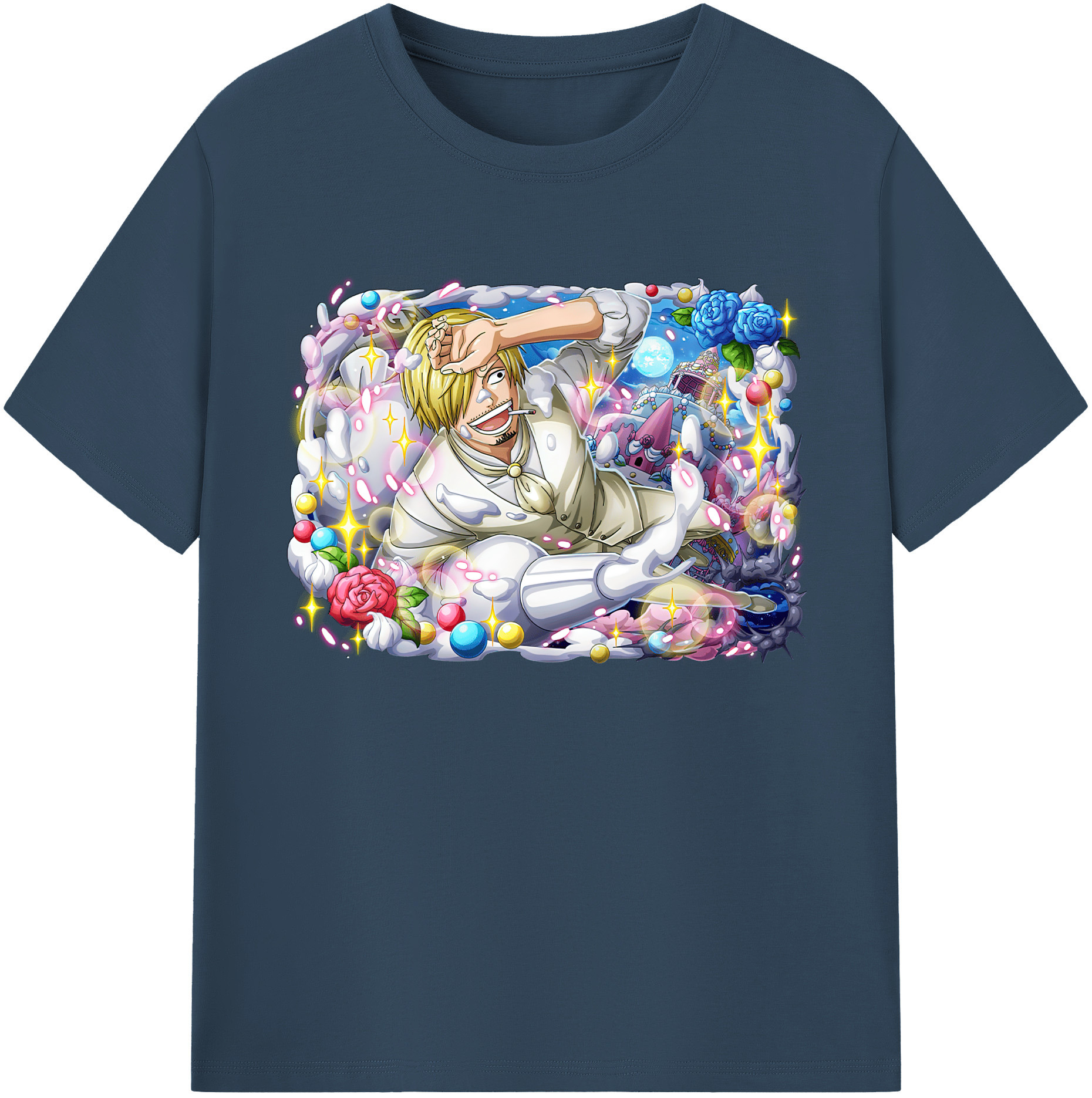 （画像用） ワンピース サンジ ONE PIECE Sanji 綿100％ メンズ半袖Tシャツ｜肌触りやわらか＆通気性