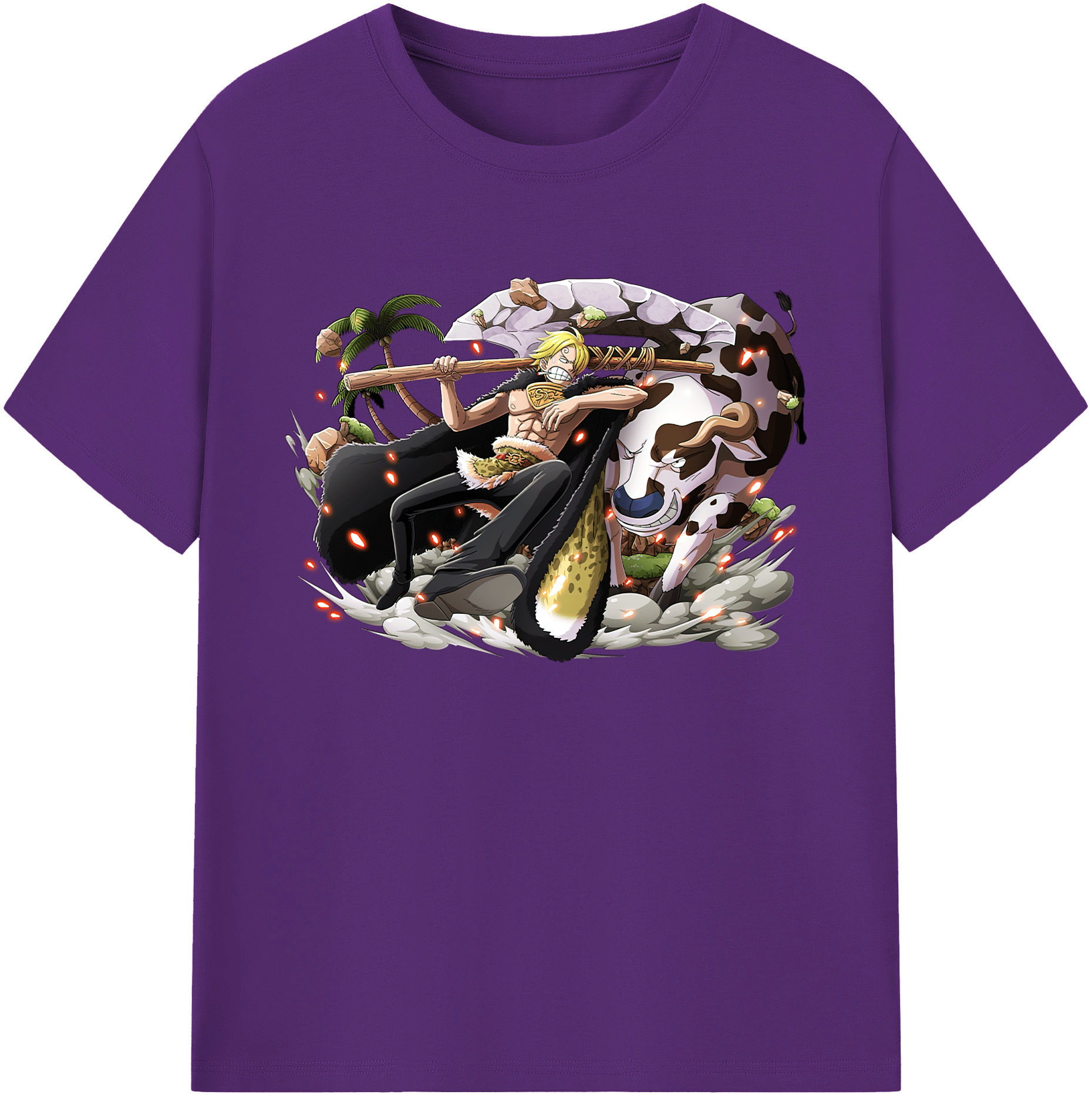 （画像用） ワンピース サンジ ONE PIECE Sanji 綿100％ メンズ半袖Tシャツ｜肌触りやわらか＆通気性