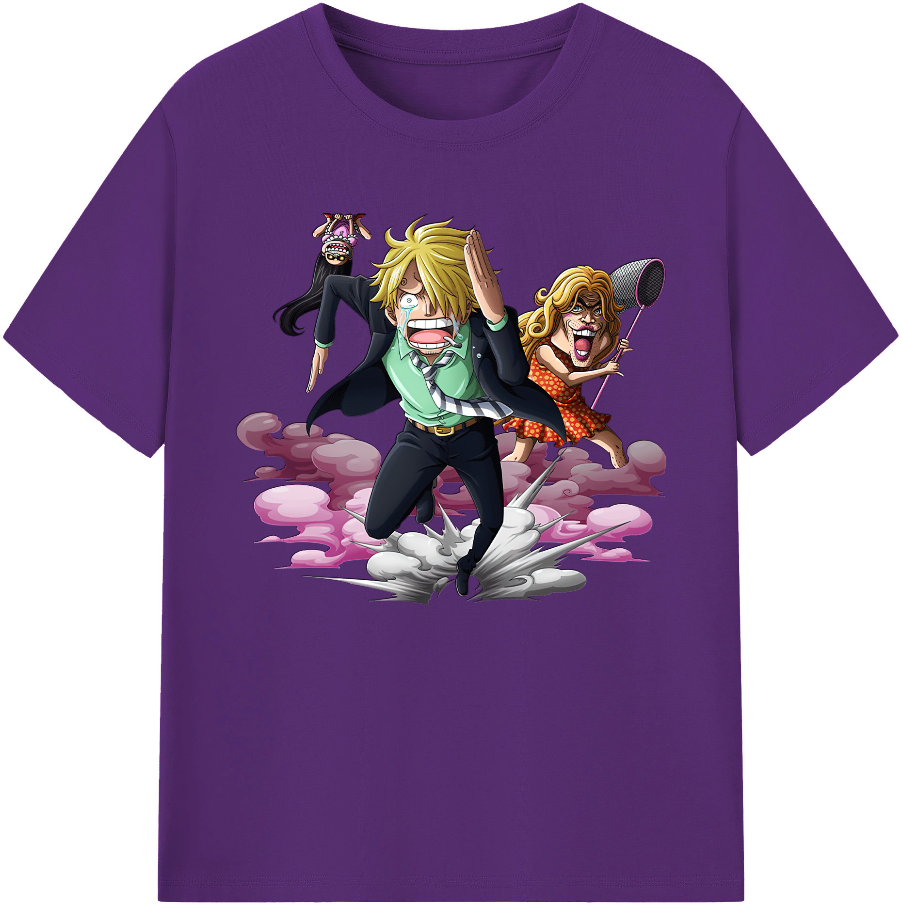 （画像用） ワンピース サンジ ONE PIECE Sanji 綿100％ メンズ半袖Tシャツ｜肌触りやわらか＆通気性