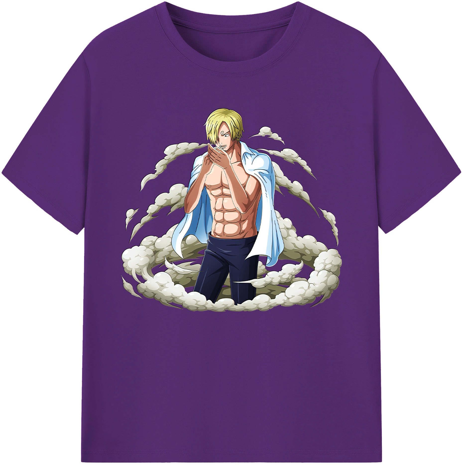 （画像用） ワンピース サンジ ONE PIECE Sanji 綿100％ メンズ半袖Tシャツ｜肌触りやわらか＆通気性