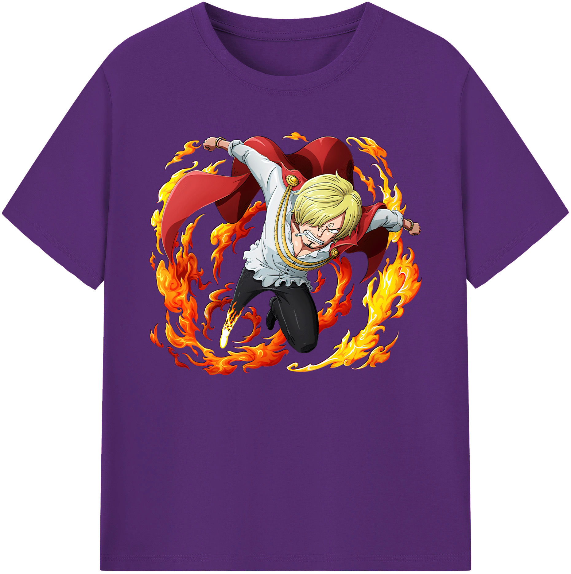 （画像用） ワンピース サンジ ONE PIECE Sanji 綿100％ メンズ半袖Tシャツ｜肌触りやわらか＆通気性