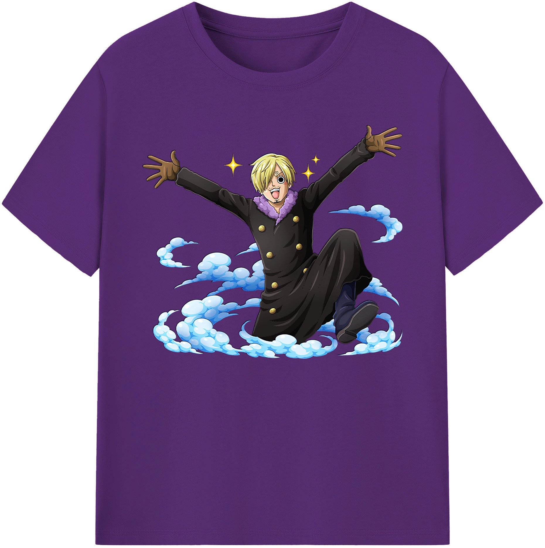 （画像用） ワンピース サンジ ONE PIECE Sanji 綿100％ メンズ半袖Tシャツ｜肌触りやわらか＆通気性