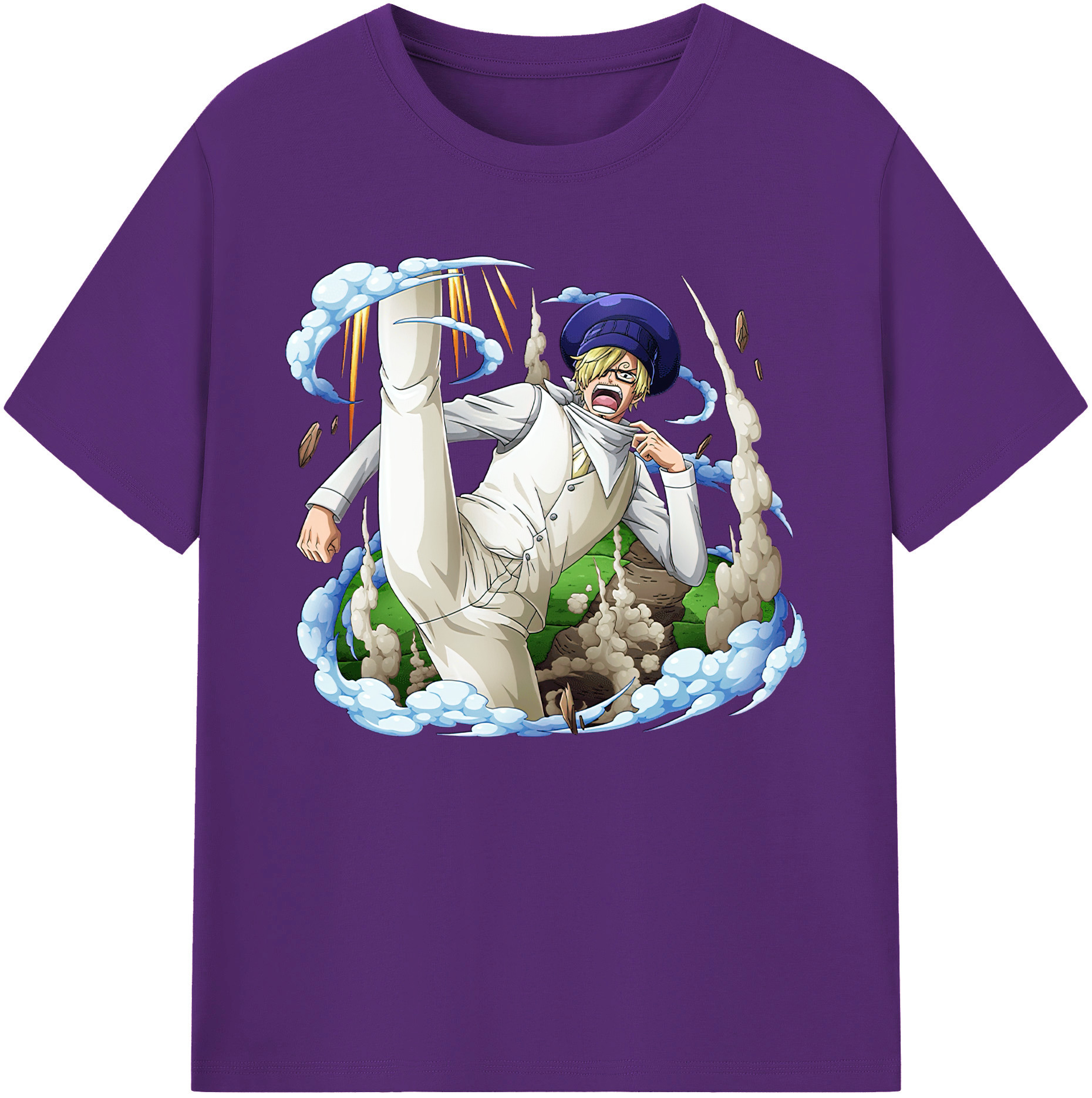 （画像用） ワンピース サンジ ONE PIECE Sanji 綿100％ メンズ半袖Tシャツ｜肌触りやわらか＆通気性