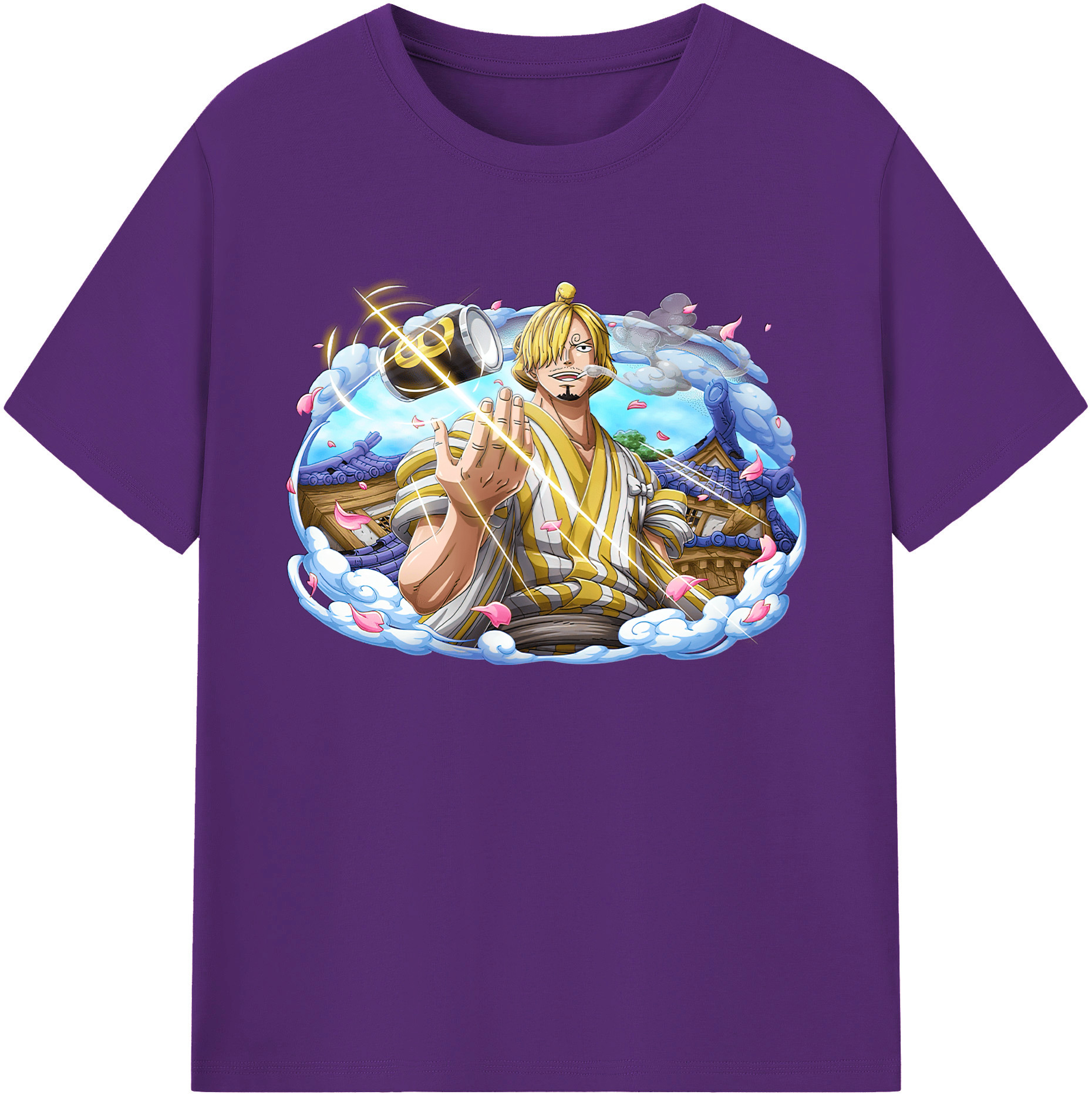 （画像用） ワンピース サンジ ONE PIECE Sanji 綿100％ メンズ半袖Tシャツ｜肌触りやわらか＆通気性