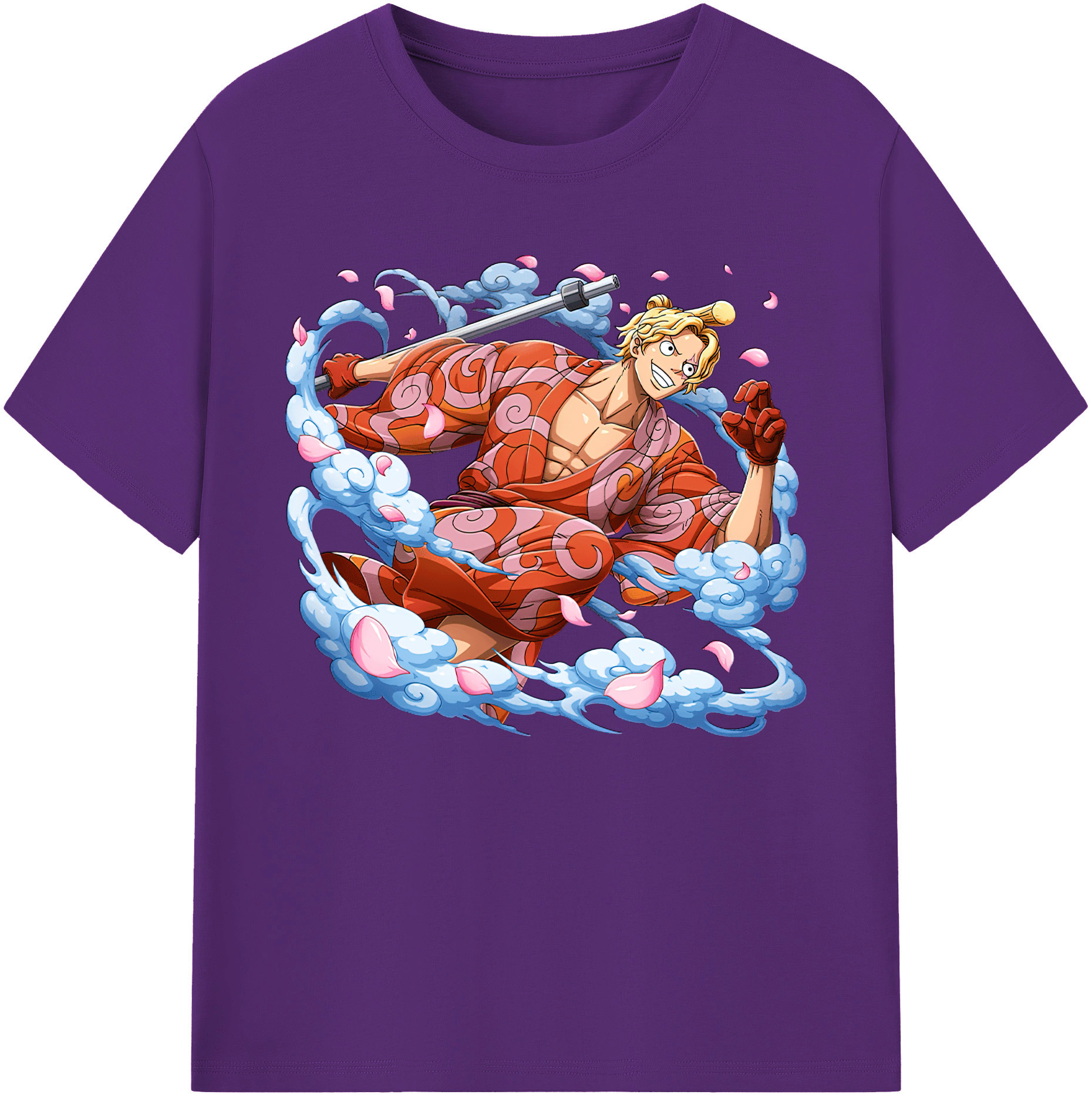 （画像用） ワンピース サンジ ONE PIECE Sanji 綿100％ メンズ半袖Tシャツ｜肌触りやわらか＆通気性
