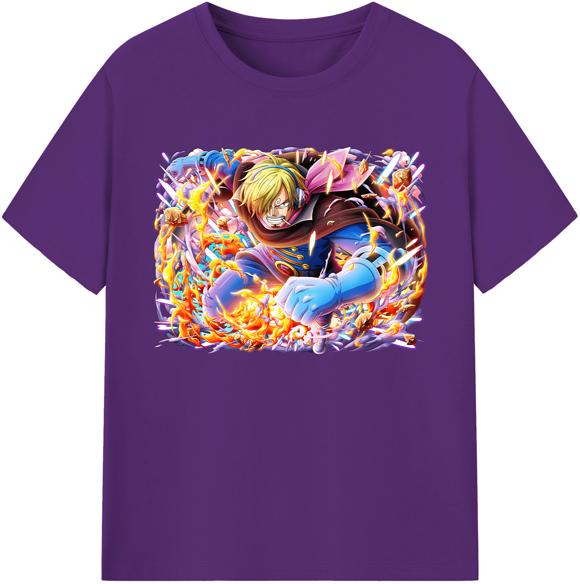 （画像用） ワンピース サンジ ONE PIECE Sanji 綿100％ メンズ半袖Tシャツ｜肌触りやわらか＆通気性