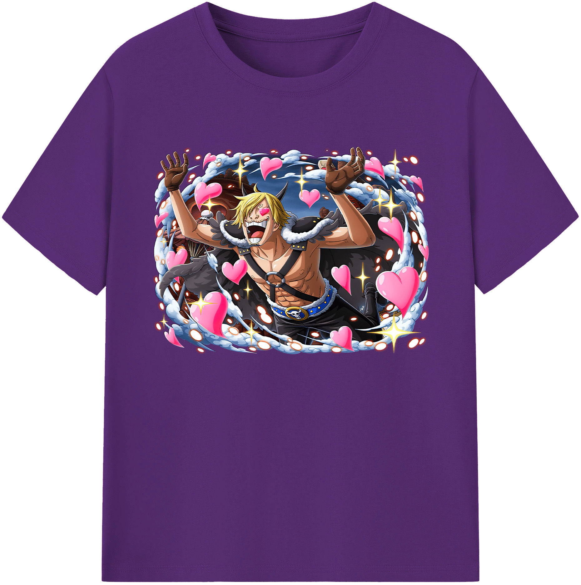 （画像用） ワンピース サンジ ONE PIECE Sanji 綿100％ メンズ半袖Tシャツ｜肌触りやわらか＆通気性