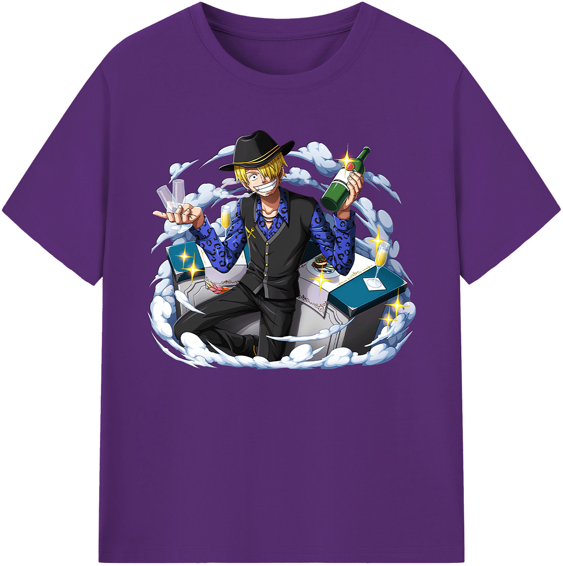 （画像用） ワンピース サンジ ONE PIECE Sanji 綿100％ メンズ半袖Tシャツ｜肌触りやわらか＆通気性