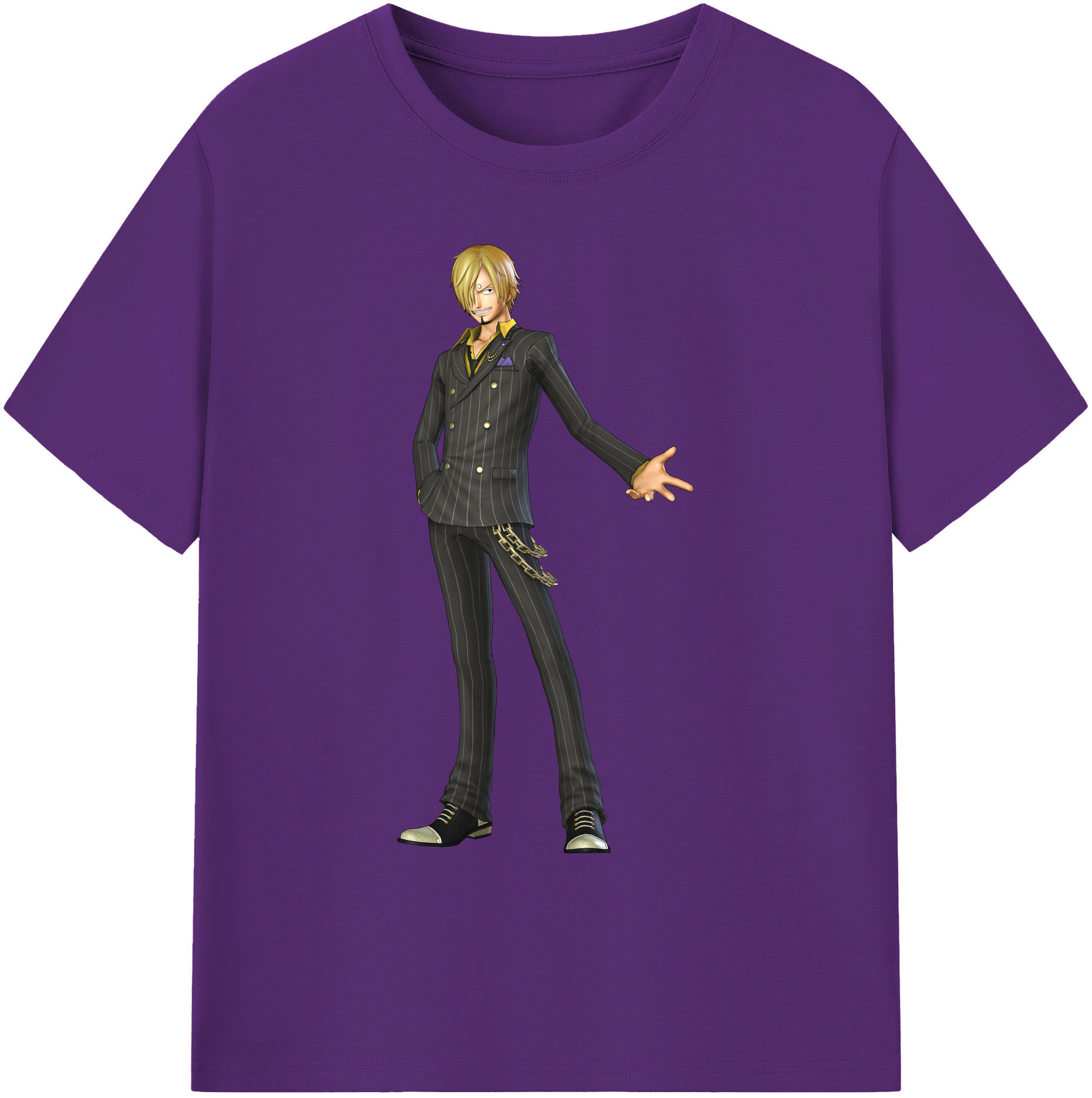（画像用） ワンピース サンジ ONE PIECE Sanji 綿100％ メンズ半袖Tシャツ｜肌触りやわらか＆通気性