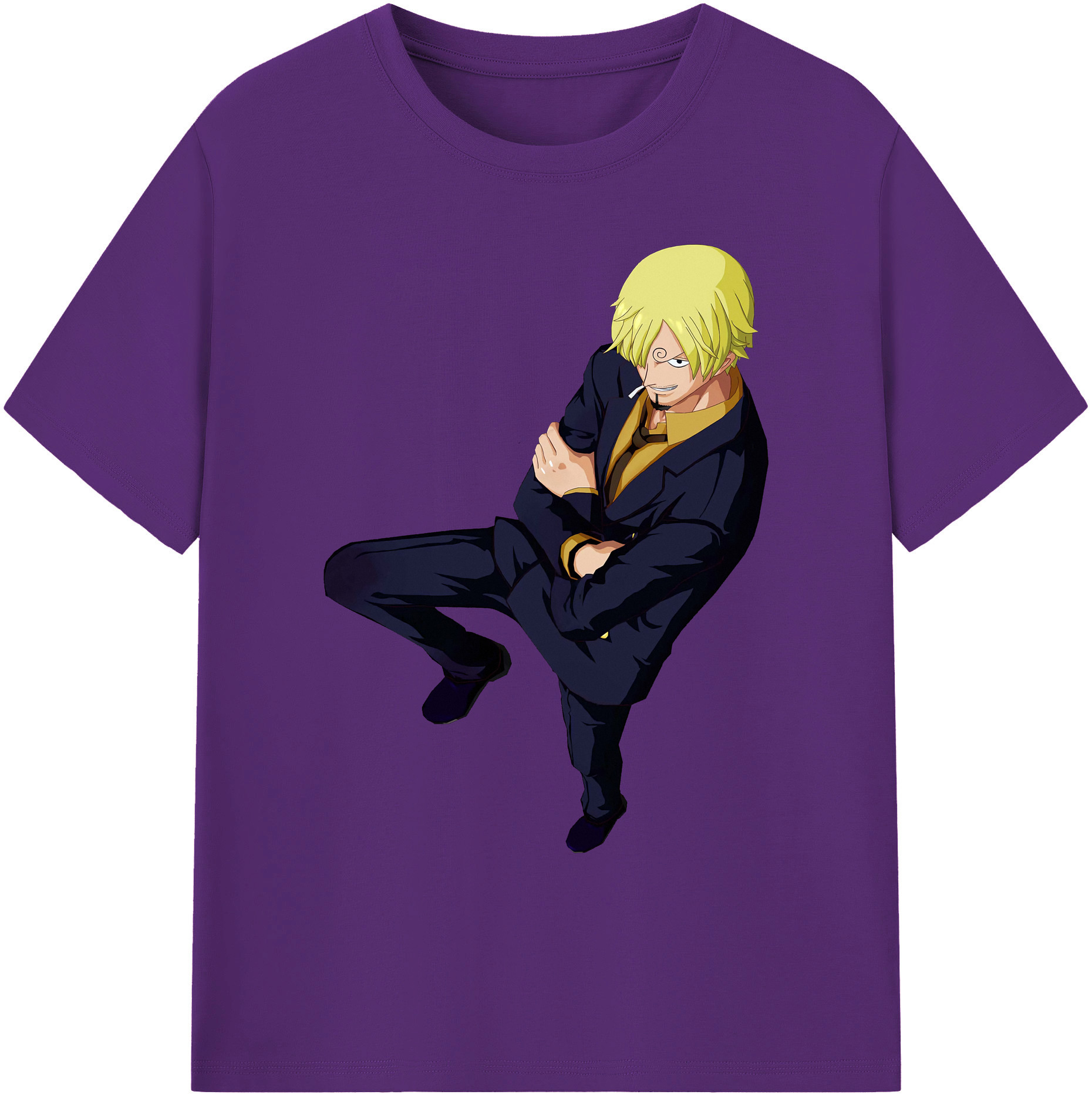 （画像用） ワンピース サンジ ONE PIECE Sanji 綿100％ メンズ半袖Tシャツ｜肌触りやわらか＆通気性