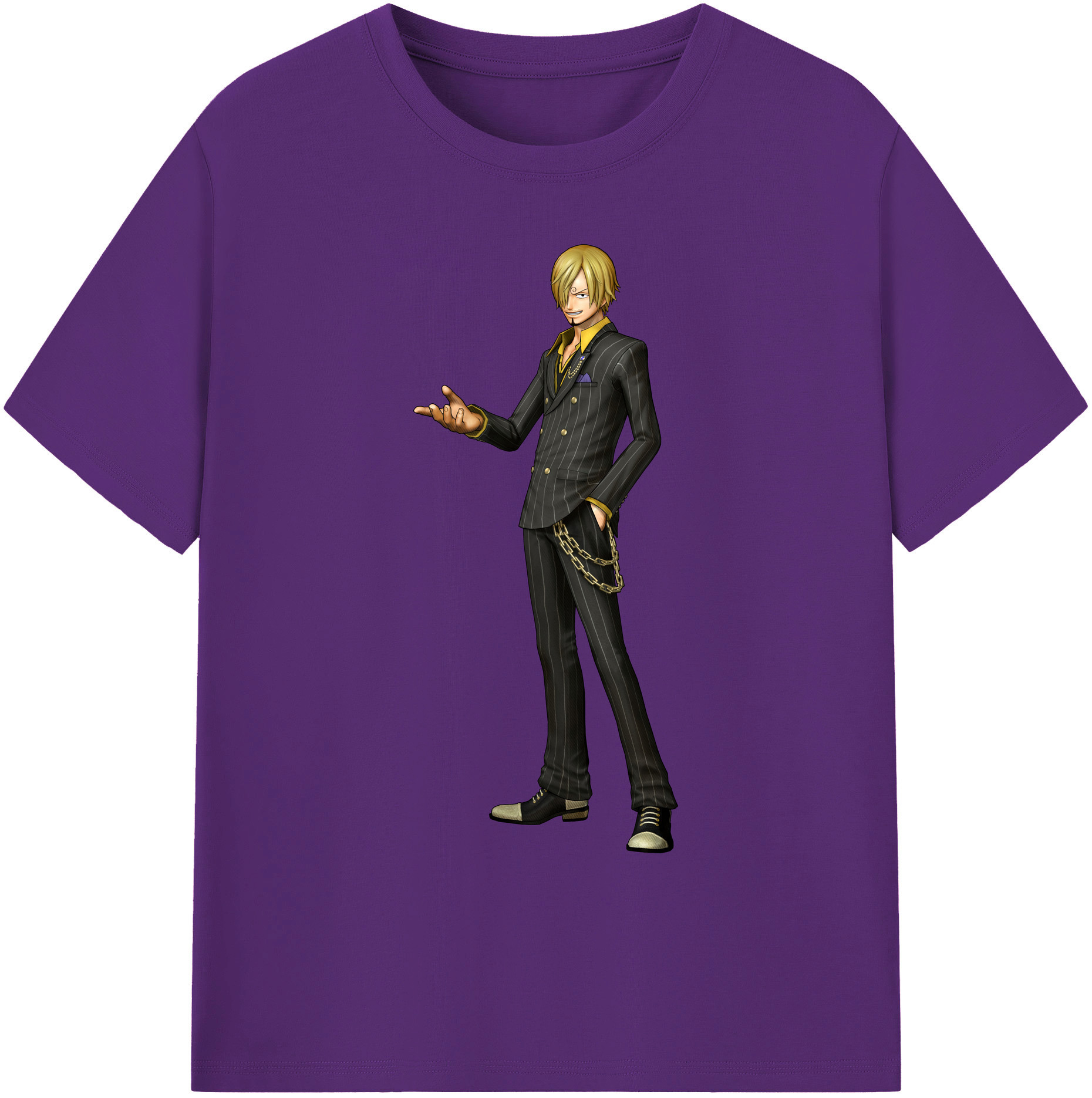 （画像用） ワンピース サンジ ONE PIECE Sanji 綿100％ メンズ半袖Tシャツ｜肌触りやわらか＆通気性