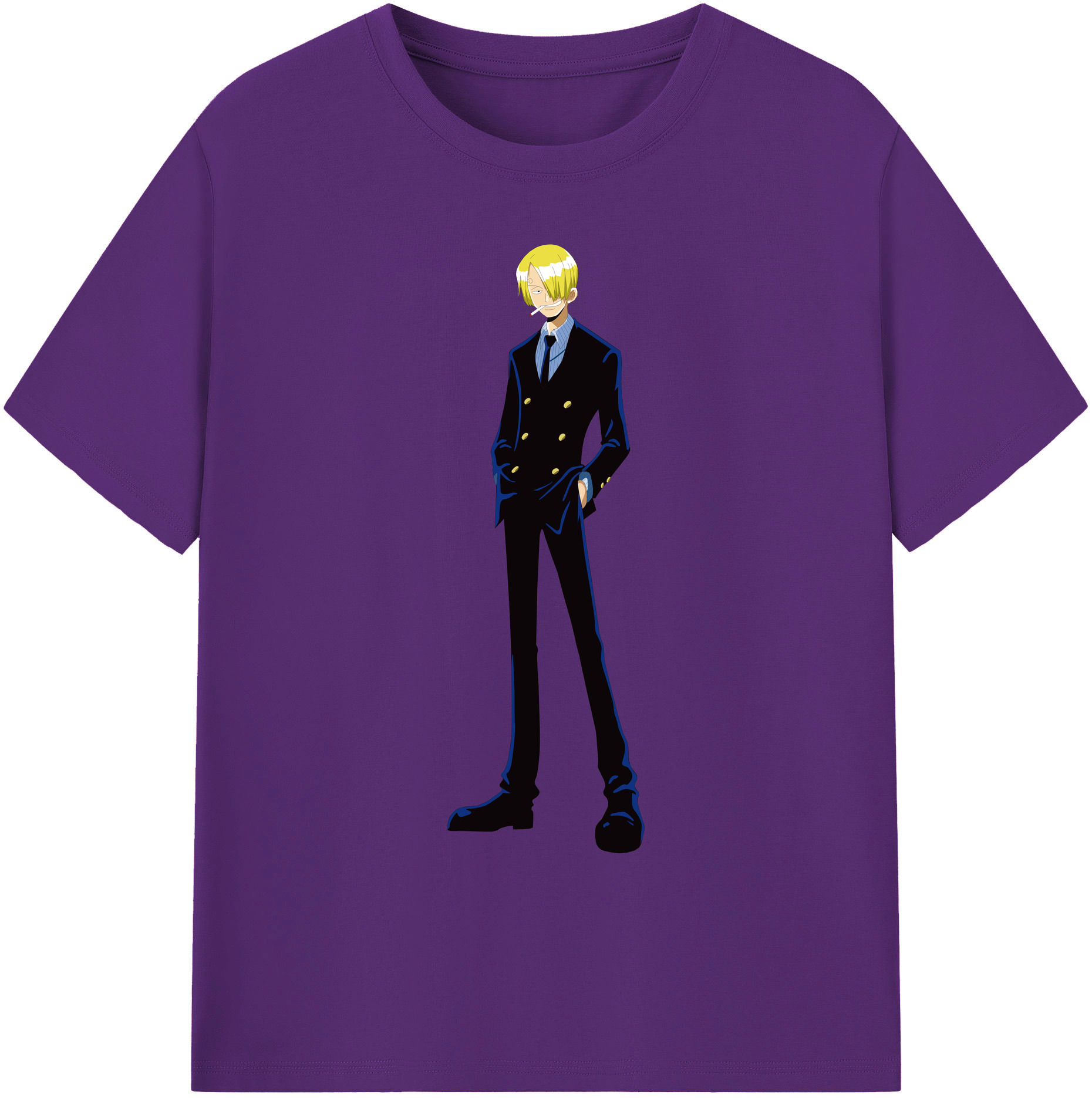 （画像用） ワンピース サンジ ONE PIECE Sanji 綿100％ メンズ半袖Tシャツ｜肌触りやわらか＆通気性
