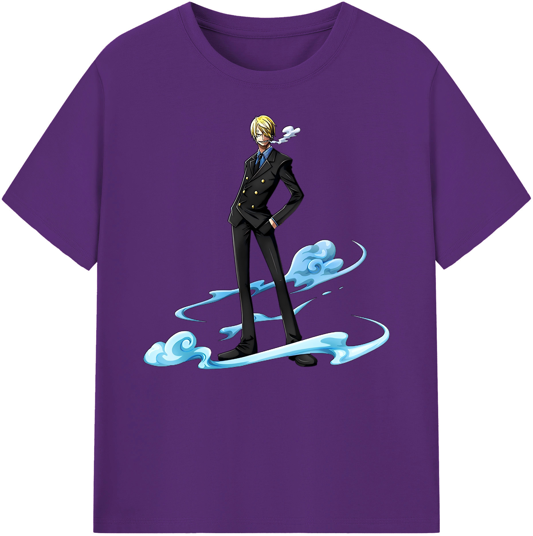 （画像用） ワンピース サンジ ONE PIECE Sanji 綿100％ メンズ半袖Tシャツ｜肌触りやわらか＆通気性