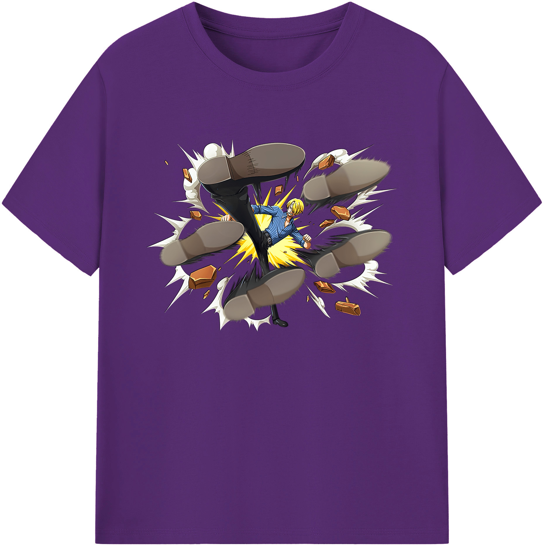 （画像用） ワンピース サンジ ONE PIECE Sanji 綿100％ メンズ半袖Tシャツ｜肌触りやわらか＆通気性
