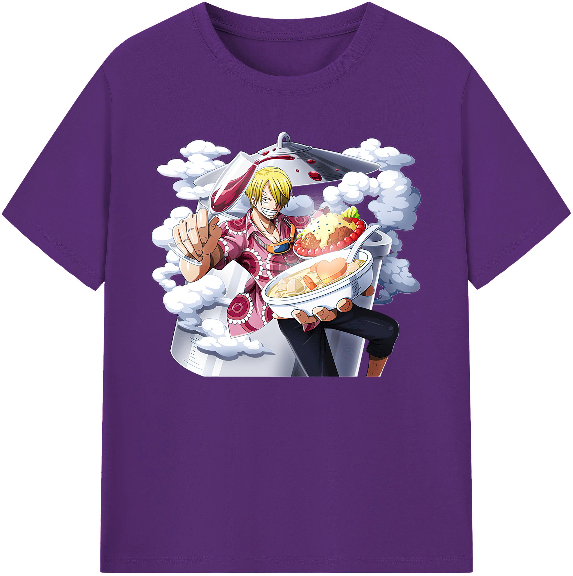 （画像用） ワンピース サンジ ONE PIECE Sanji 綿100％ メンズ半袖Tシャツ｜肌触りやわらか＆通気性