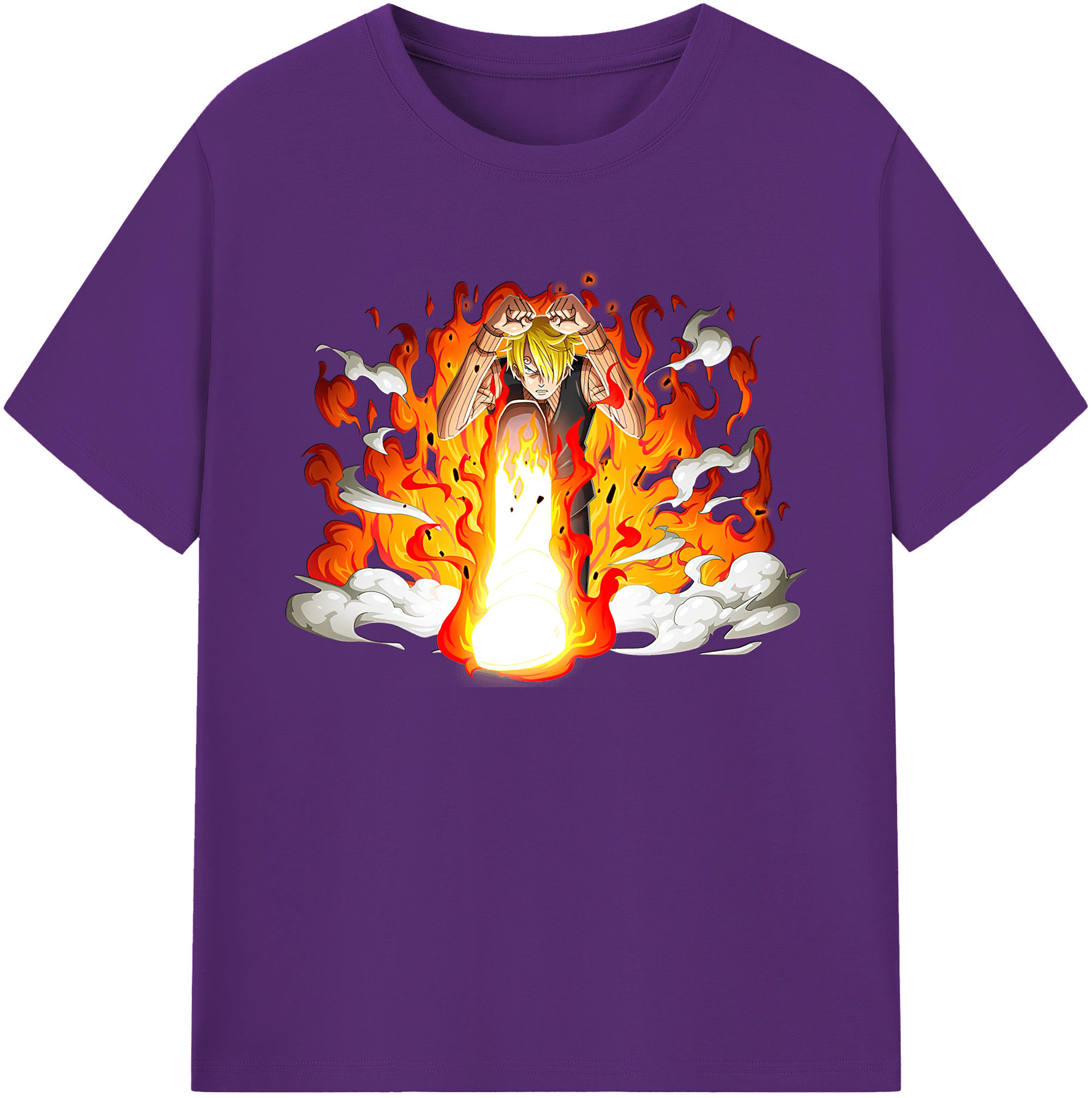 （画像用） ワンピース サンジ ONE PIECE Sanji 綿100％ メンズ半袖Tシャツ｜肌触りやわらか＆通気性