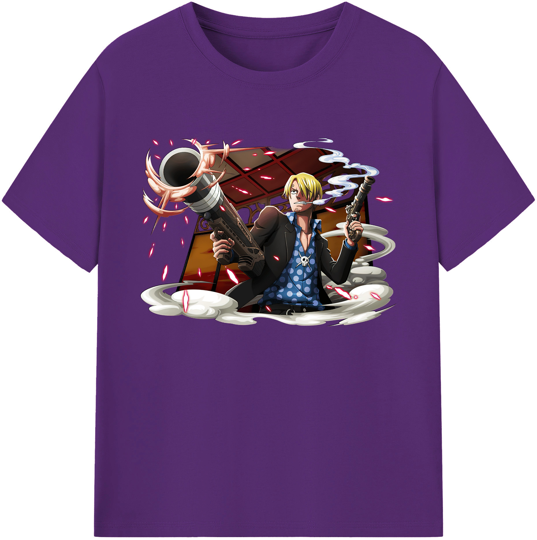 （画像用） ワンピース サンジ ONE PIECE Sanji 綿100％ メンズ半袖Tシャツ｜肌触りやわらか＆通気性