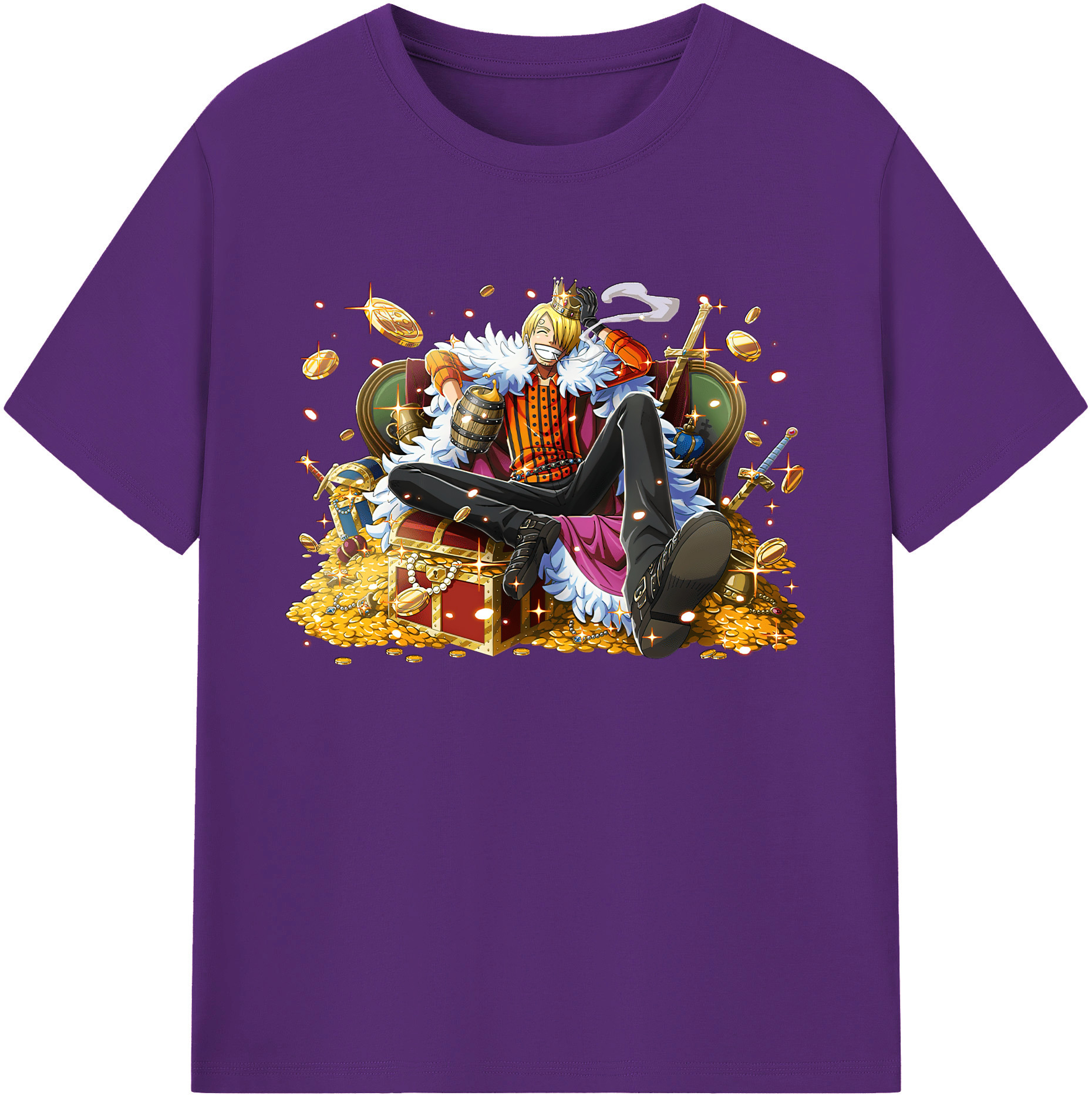 （画像用） ワンピース サンジ ONE PIECE Sanji 綿100％ メンズ半袖Tシャツ｜肌触りやわらか＆通気性
