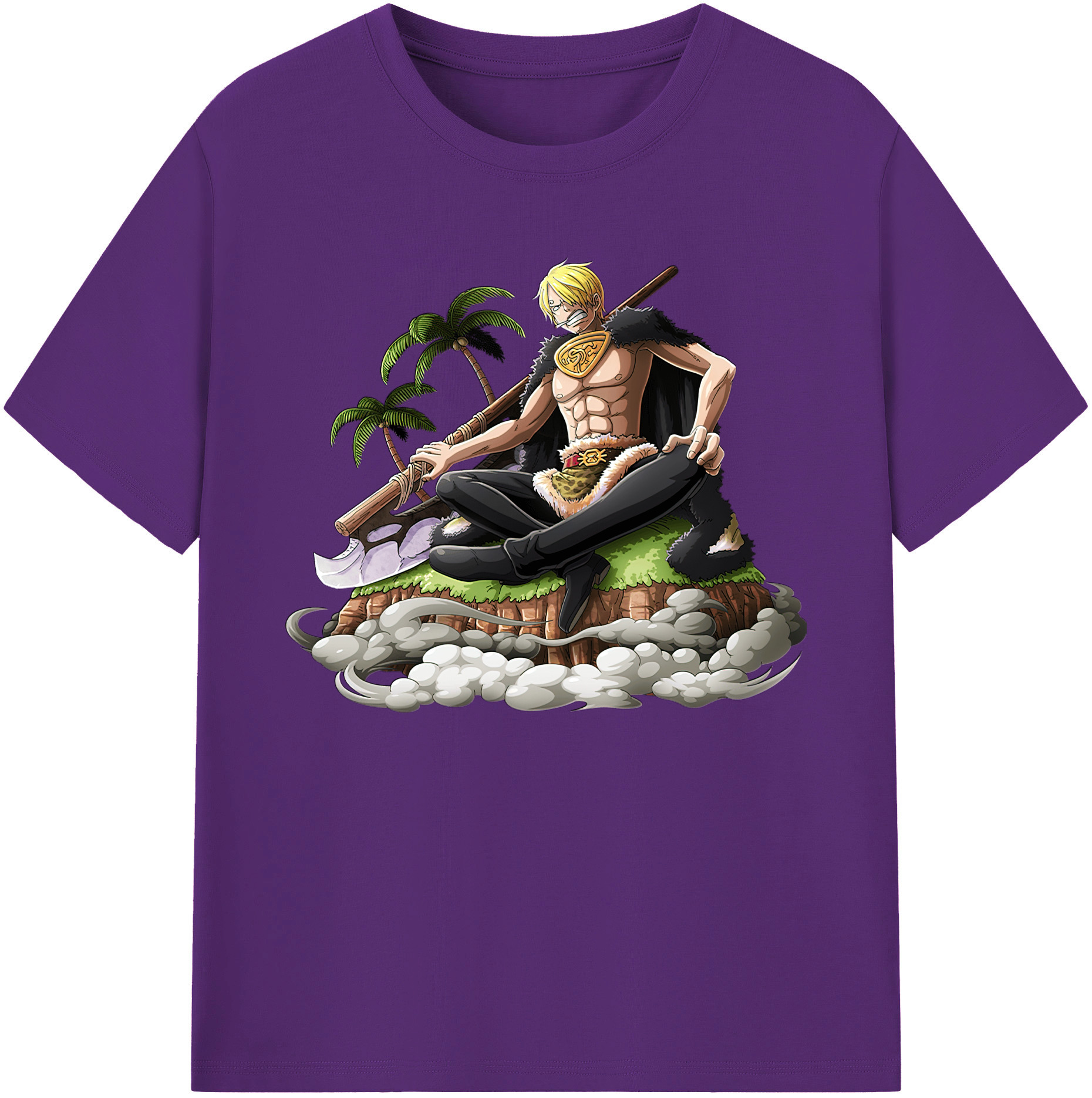 （画像用） ワンピース サンジ ONE PIECE Sanji 綿100％ メンズ半袖Tシャツ｜肌触りやわらか＆通気性