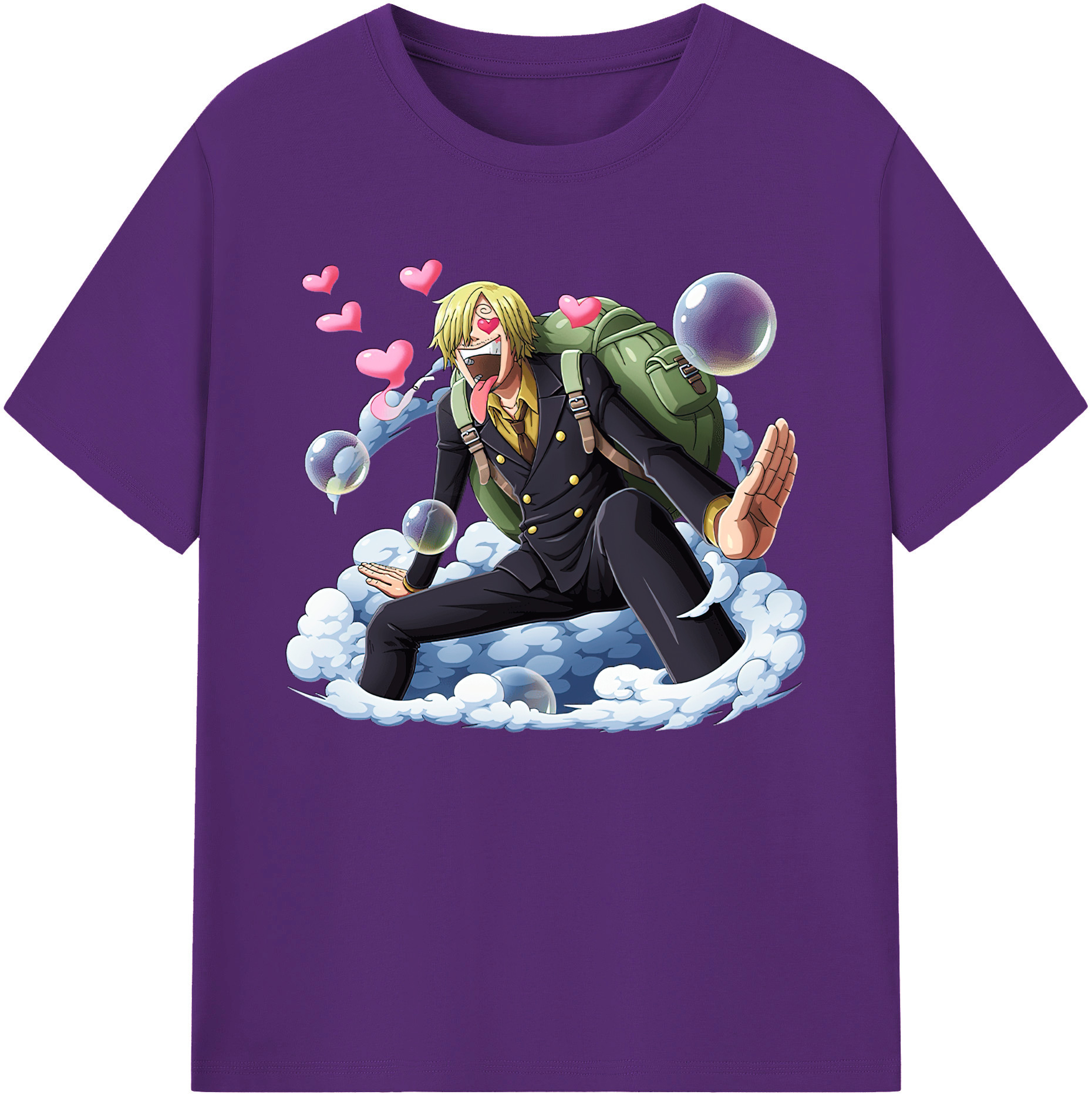 （画像用） ワンピース サンジ ONE PIECE Sanji 綿100％ メンズ半袖Tシャツ｜肌触りやわらか＆通気性