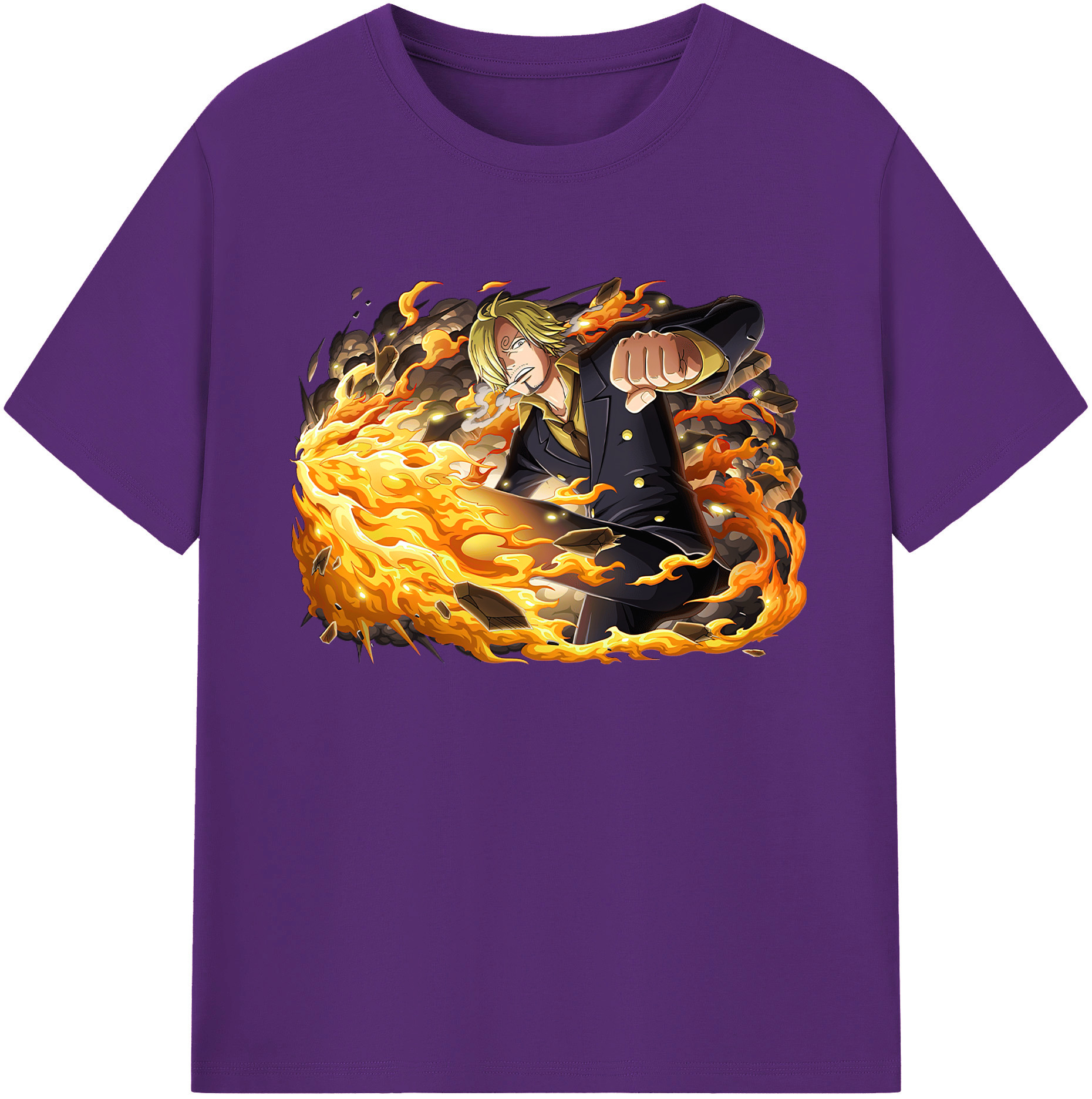 （画像用） ワンピース サンジ ONE PIECE Sanji 綿100％ メンズ半袖Tシャツ｜肌触りやわらか＆通気性