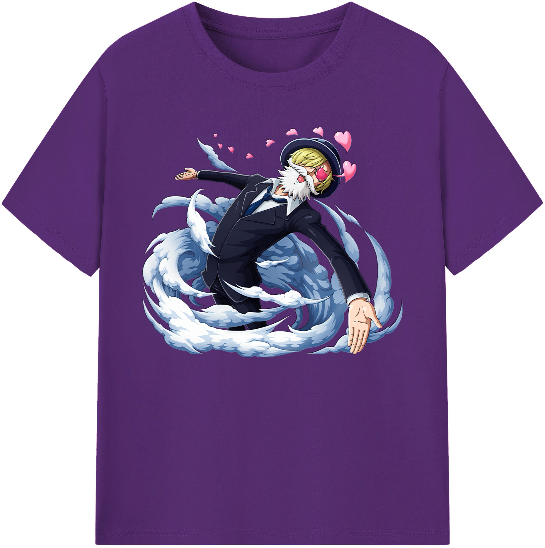 （画像用） ワンピース サンジ ONE PIECE Sanji 綿100％ メンズ半袖Tシャツ｜肌触りやわらか＆通気性