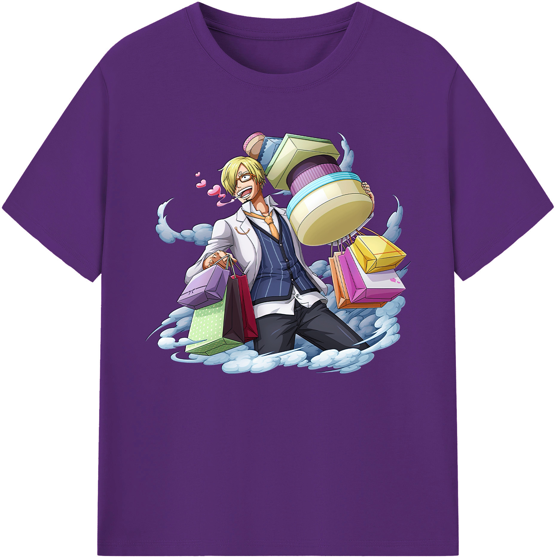 （画像用） ワンピース サンジ ONE PIECE Sanji 綿100％ メンズ半袖Tシャツ｜肌触りやわらか＆通気性