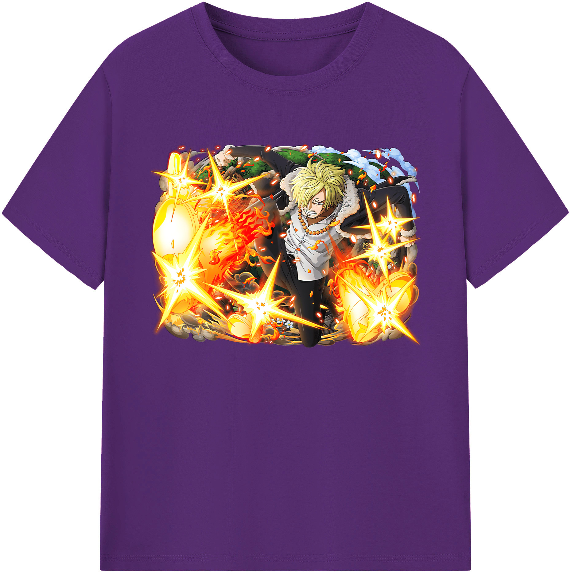 （画像用） ワンピース サンジ ONE PIECE Sanji 綿100％ メンズ半袖Tシャツ｜肌触りやわらか＆通気性