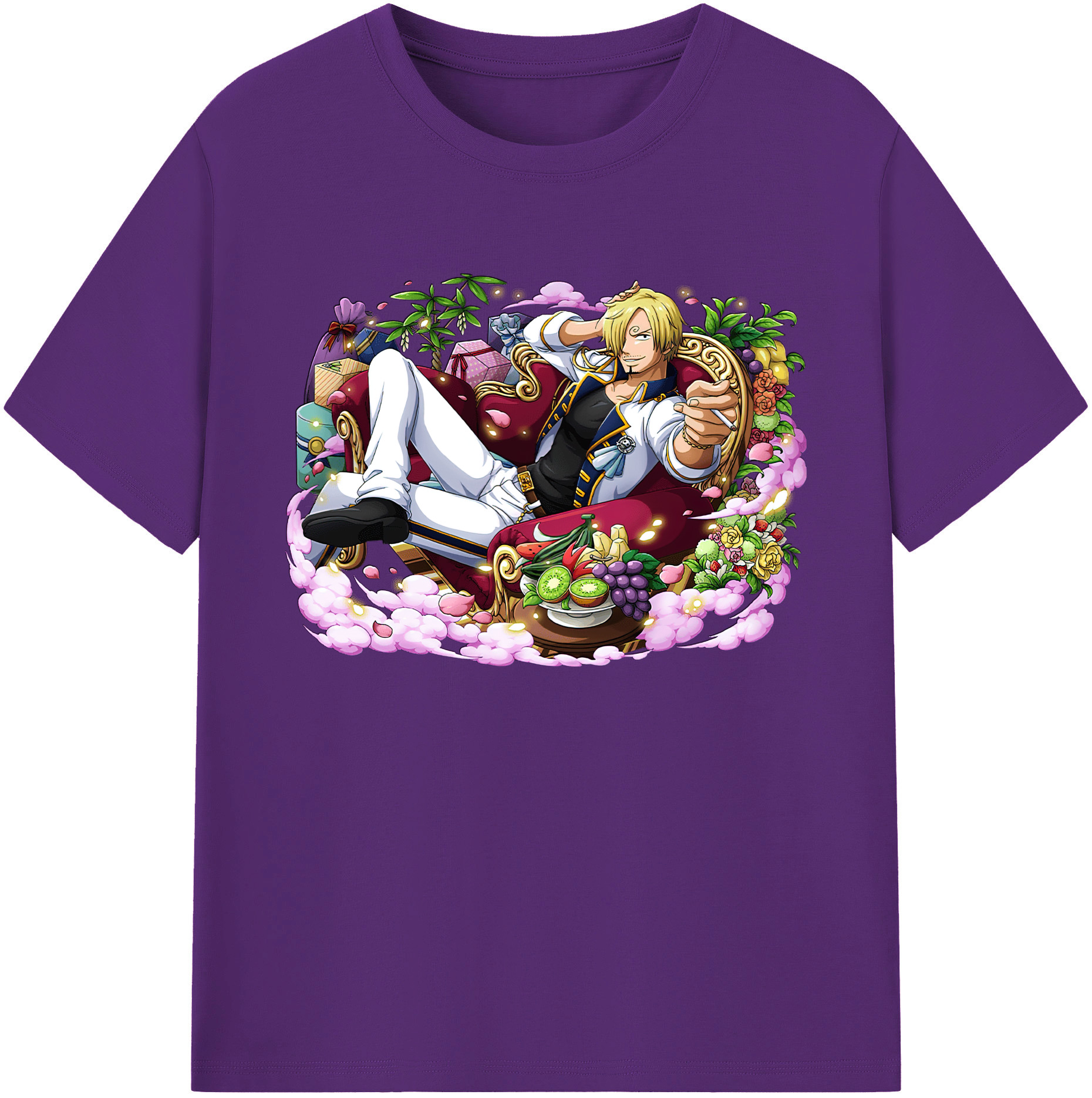 （画像用） ワンピース サンジ ONE PIECE Sanji 綿100％ メンズ半袖Tシャツ｜肌触りやわらか＆通気性