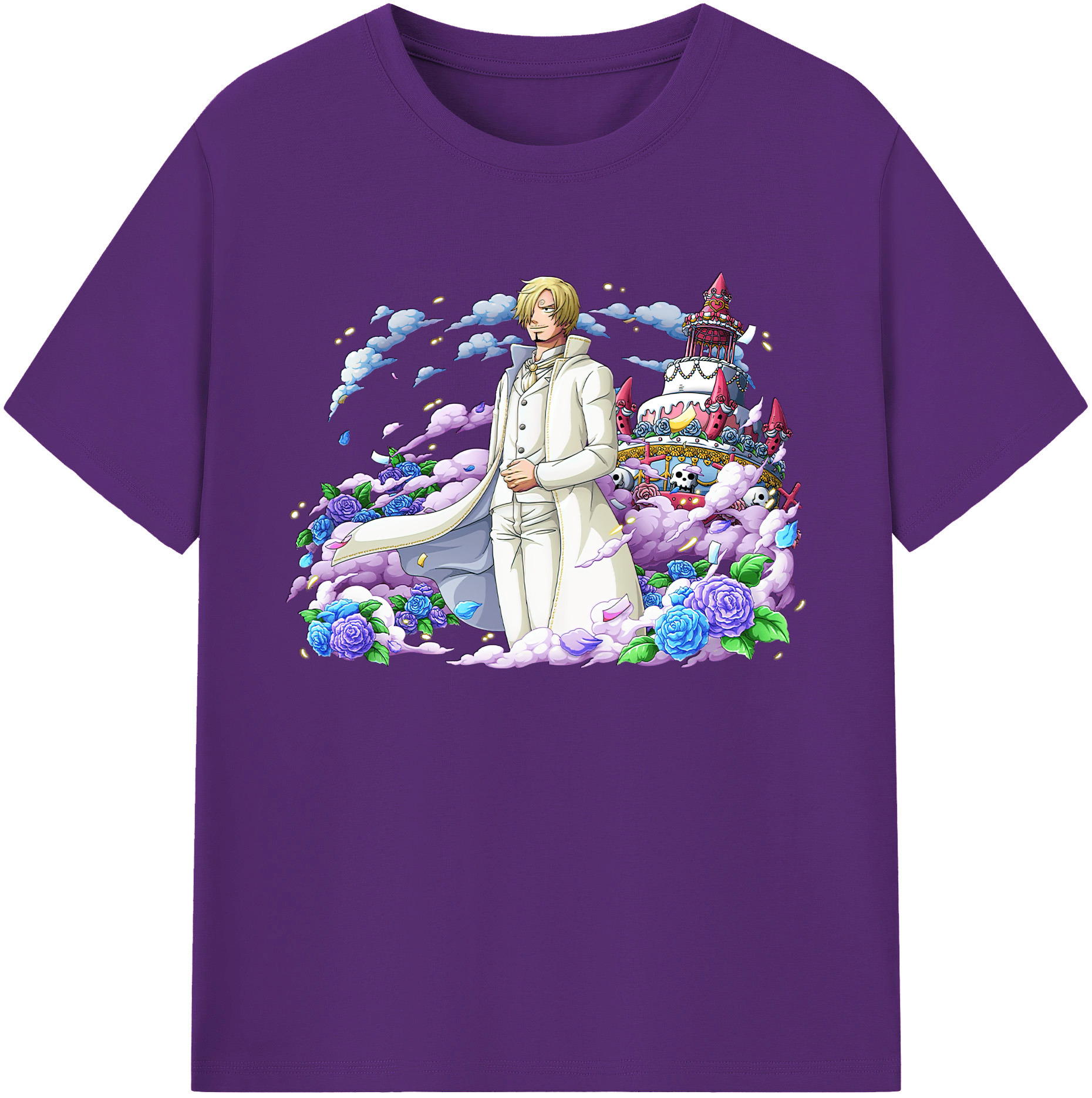 （画像用） ワンピース サンジ ONE PIECE Sanji 綿100％ メンズ半袖Tシャツ｜肌触りやわらか＆通気性