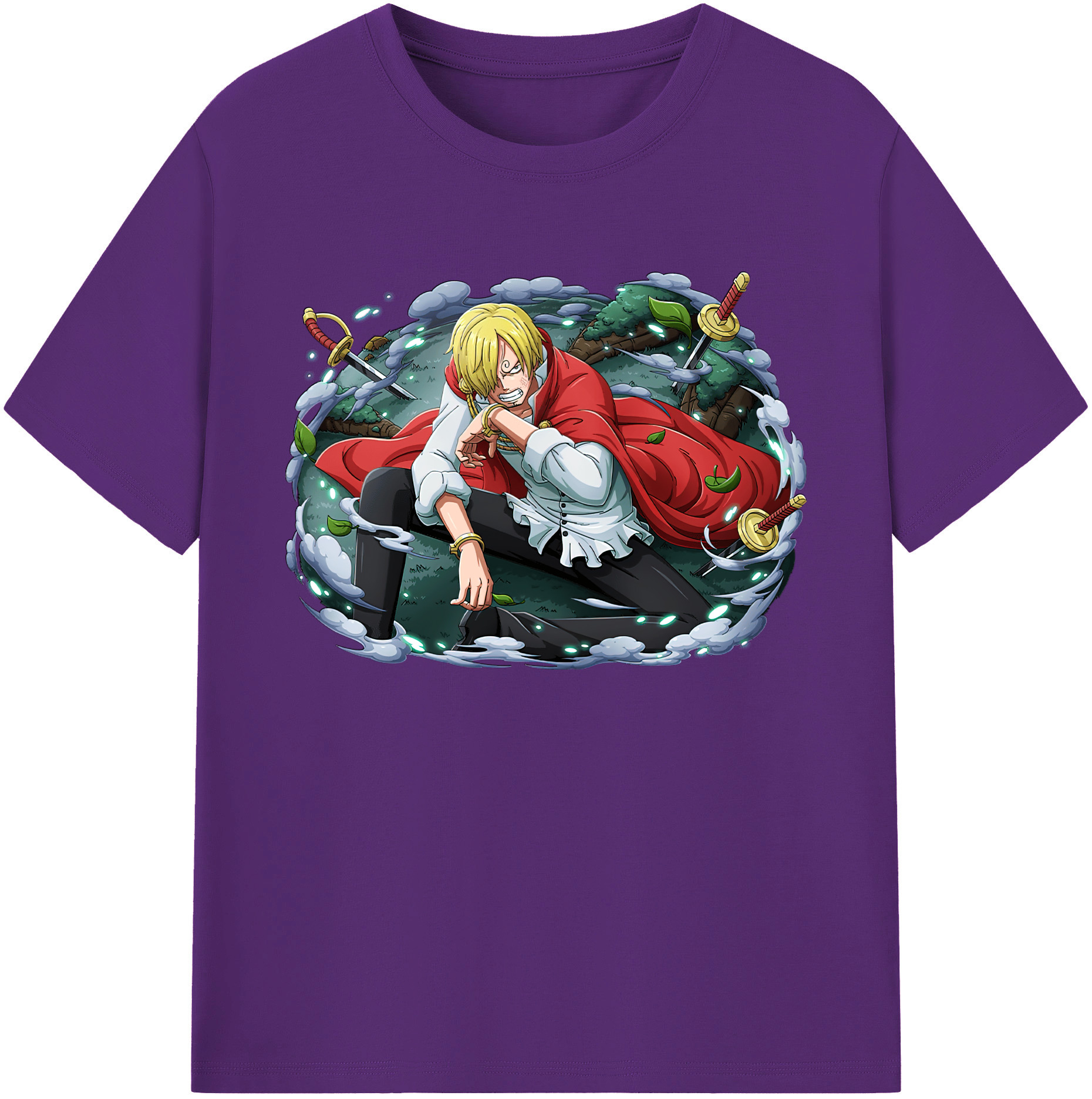 （画像用） ワンピース サンジ ONE PIECE Sanji 綿100％ メンズ半袖Tシャツ｜肌触りやわらか＆通気性