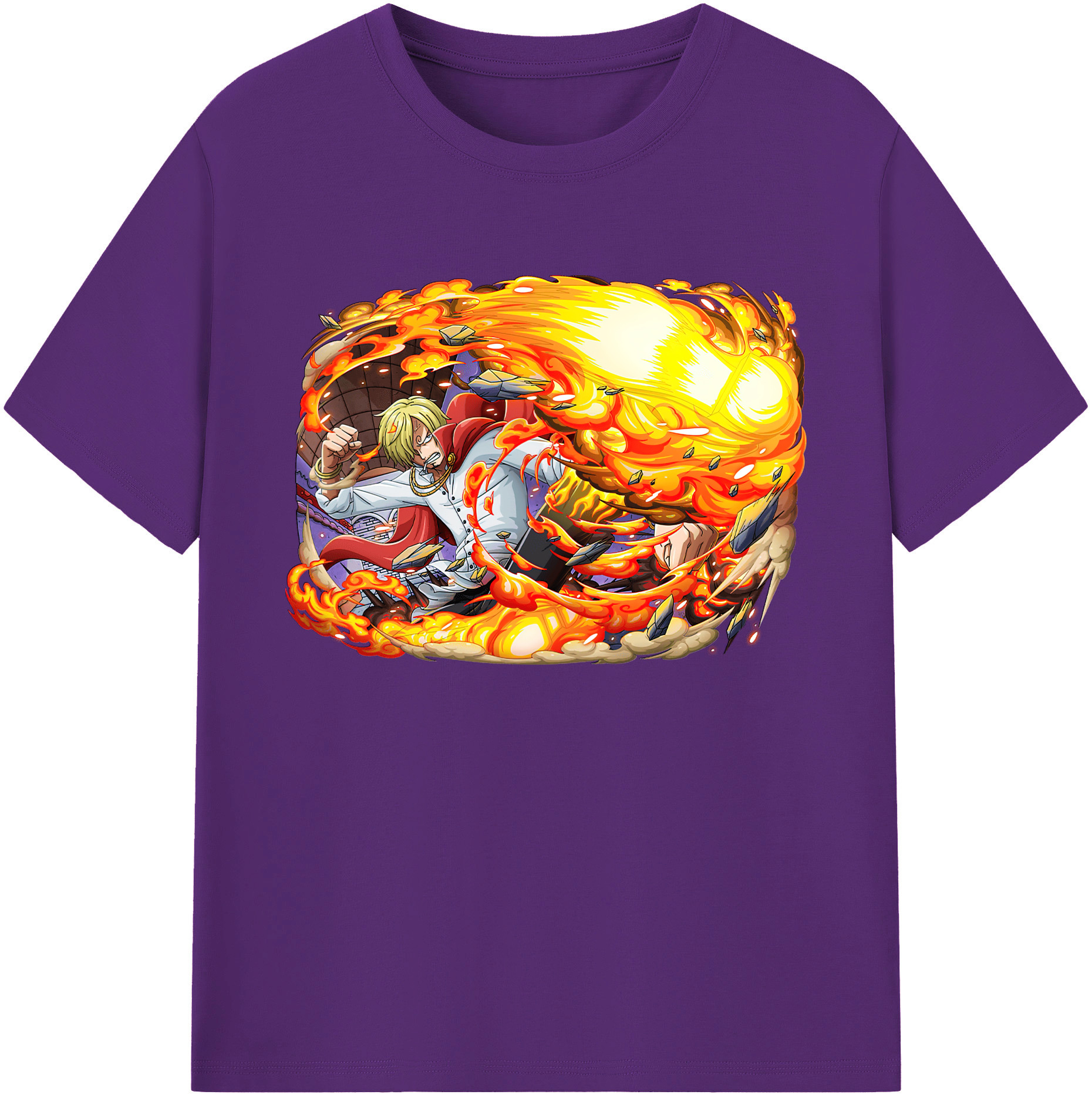 （画像用） ワンピース サンジ ONE PIECE Sanji 綿100％ メンズ半袖Tシャツ｜肌触りやわらか＆通気性